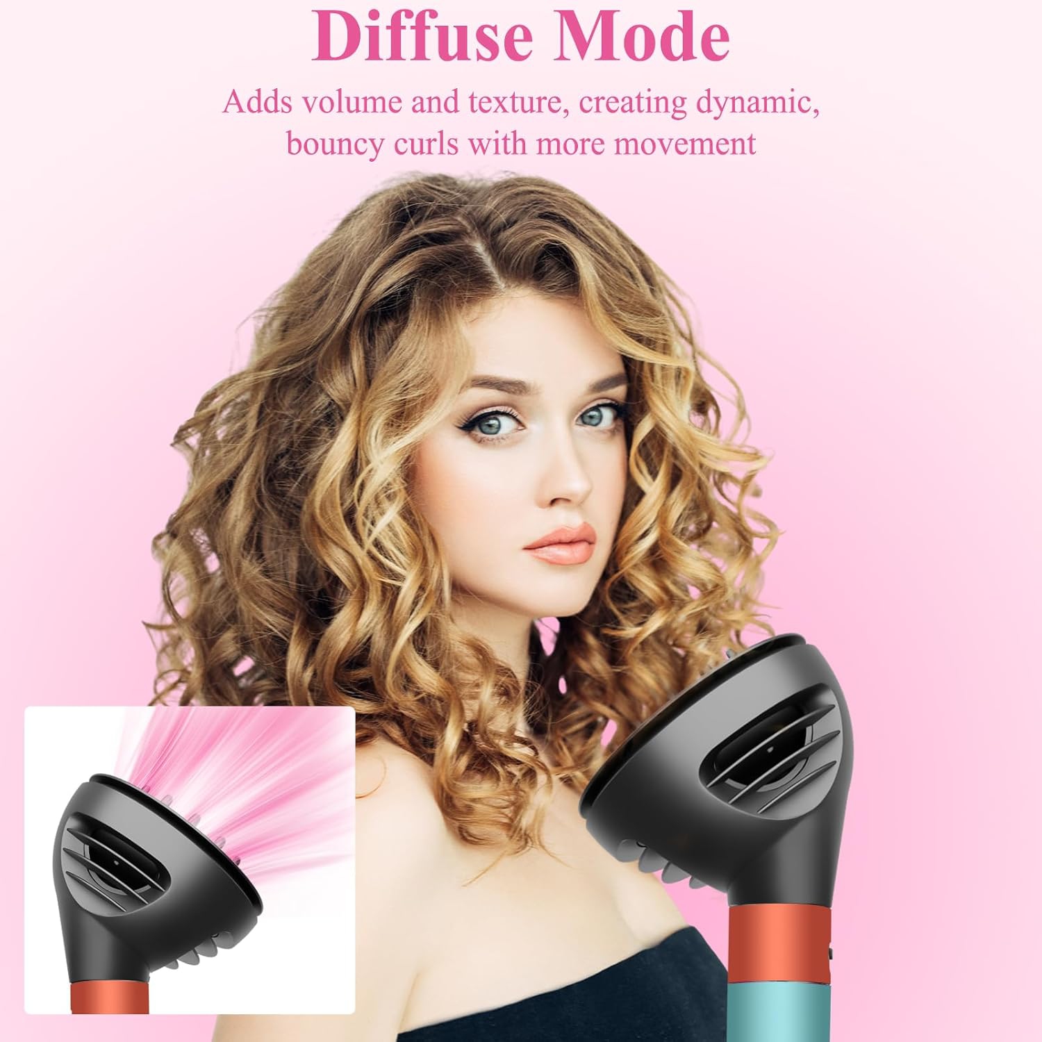 Wave Curl Diffuser Compatible with Dyson,Dome & Diffuse Modes for Curl Wave Hair,Hair Diffuser Attachment for Dyson HS01/05