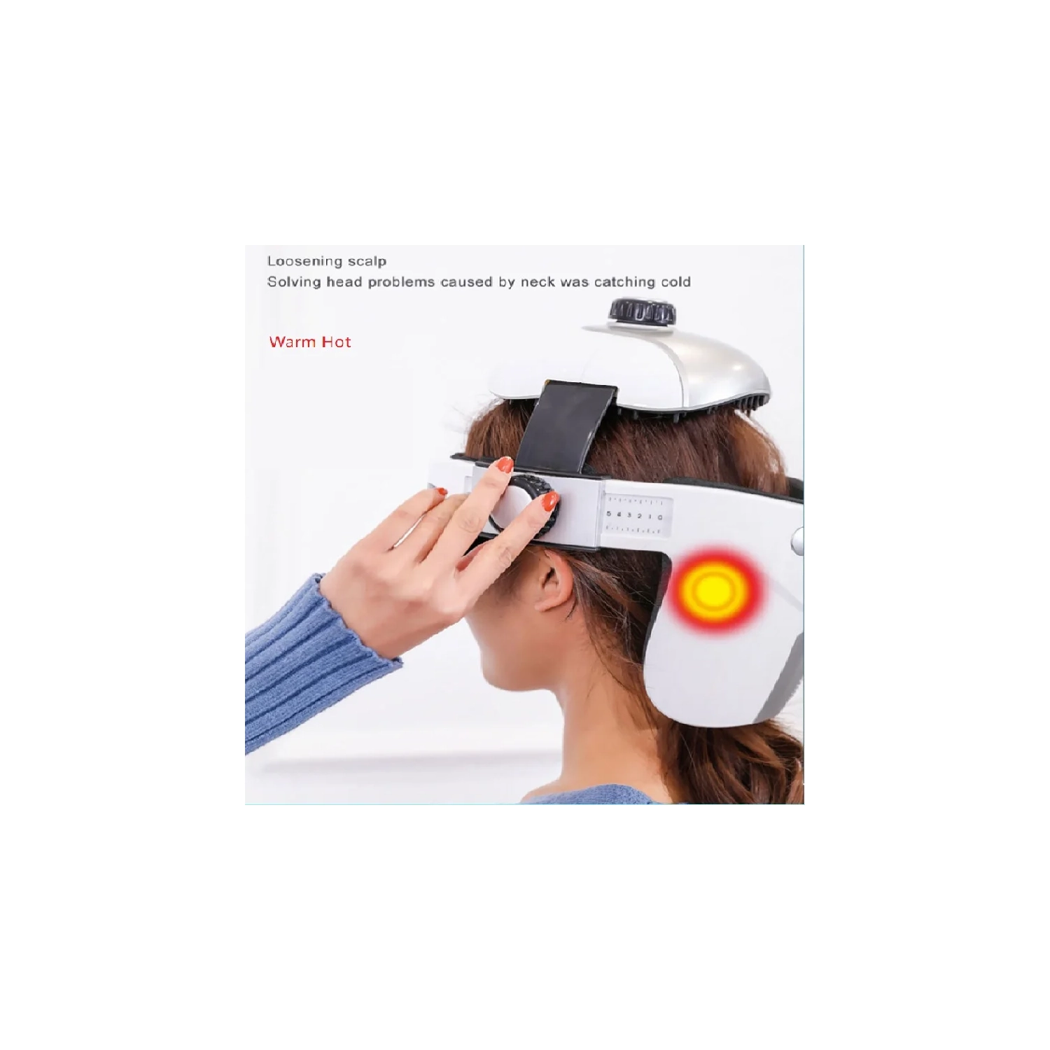 Electric Head Massager Eye Massage Relieve Stress Scalp Relax Hot Compress Music with Remote Control