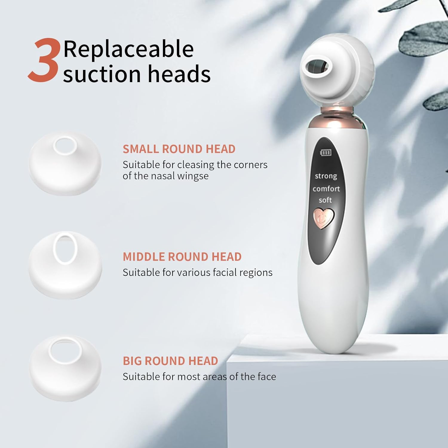 Blackhead Remover Pore Vacuum,Visual Rechargeable Blackhead Vacuum Facial Pore Cleaner with 3 Probes,USB Electric Acne Extractor Tool