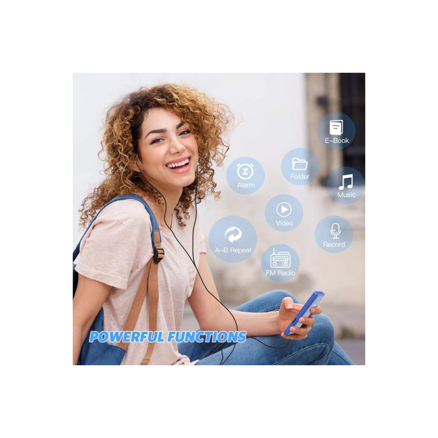 Lecteur 5,0 Mpx portatif |Lecteur audio numérique, lecteur multimédia portatif | Prend en charge les formats FLAC/APE et autres | 8 Go FM