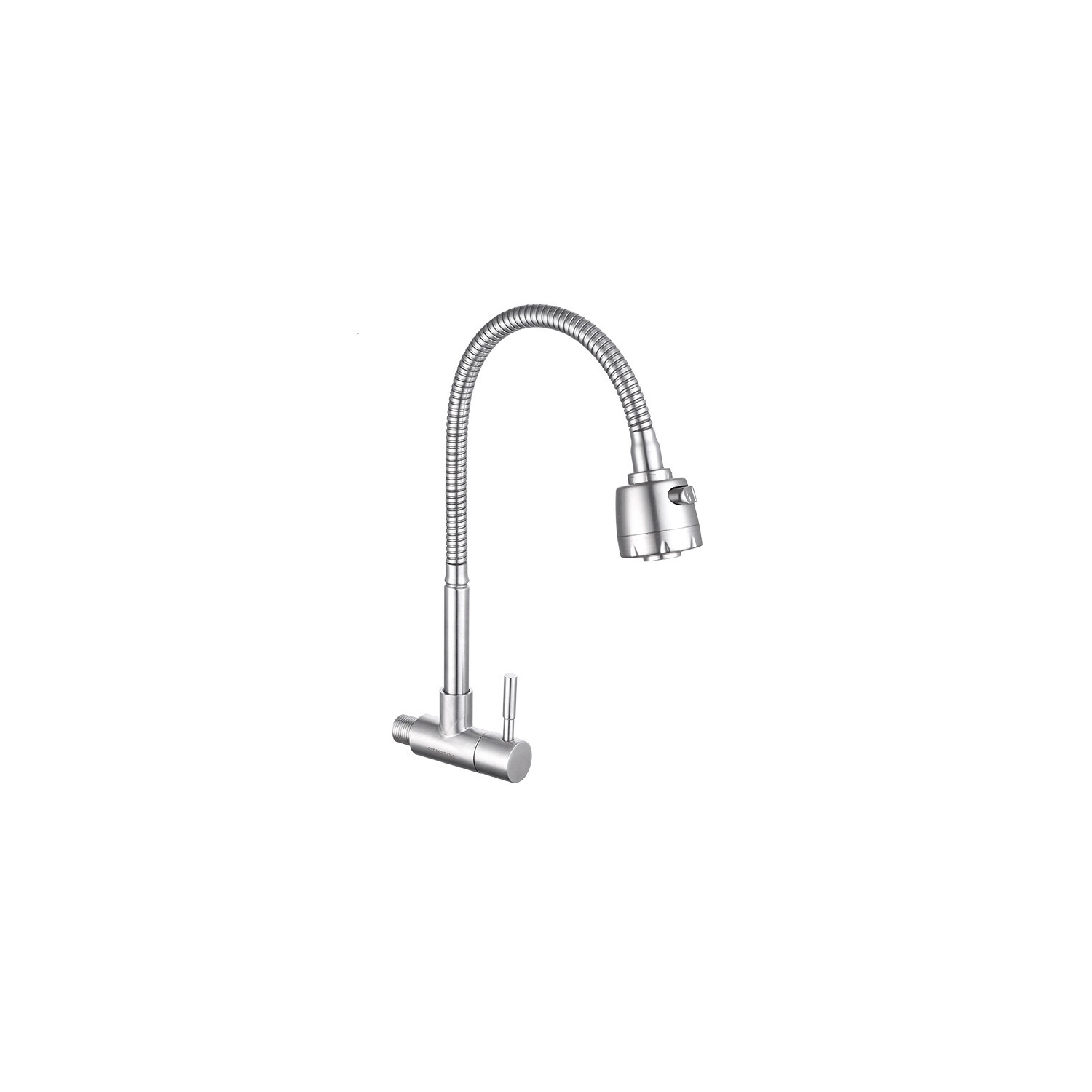 Wall-Mounted Kitchen Faucet, 360-Degree Swivel Single Cold Water Faucet