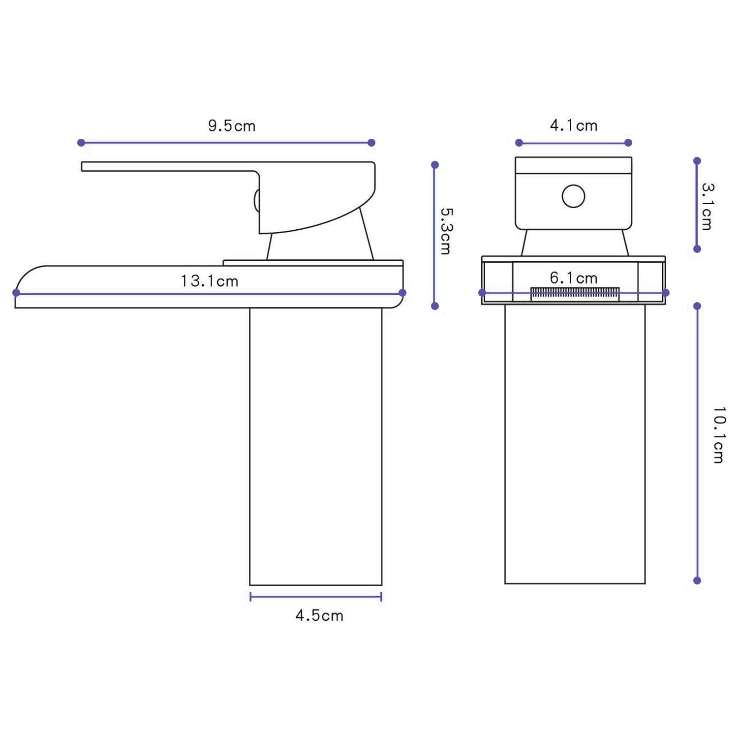 Robinet d'évier de salle de bain, robinet d'évier à une poignée moderne, eau chaude et froide disponible
