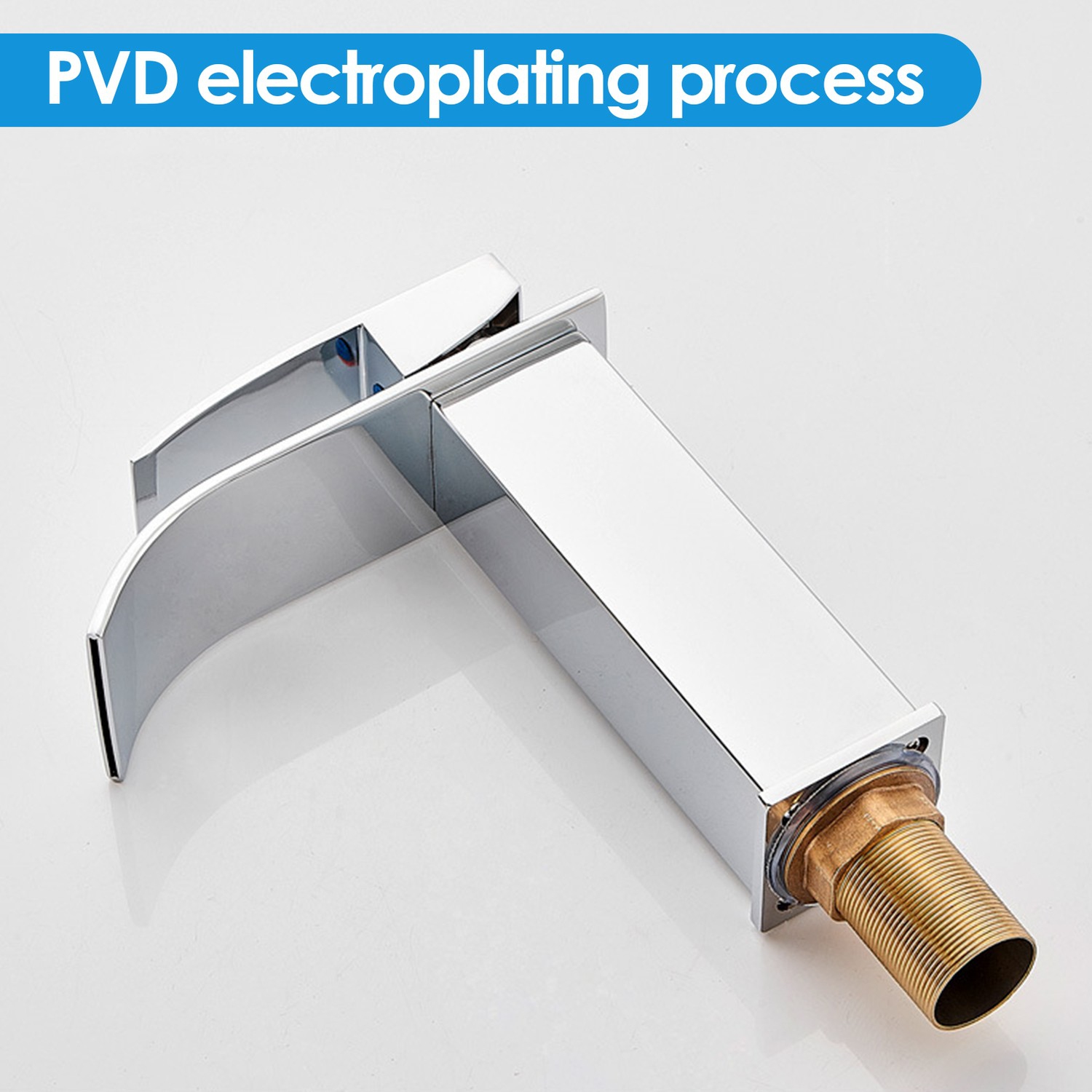 Robinet en cascade, robinet à large ouverture en acier inoxydable, robinet simple pour salle de bain