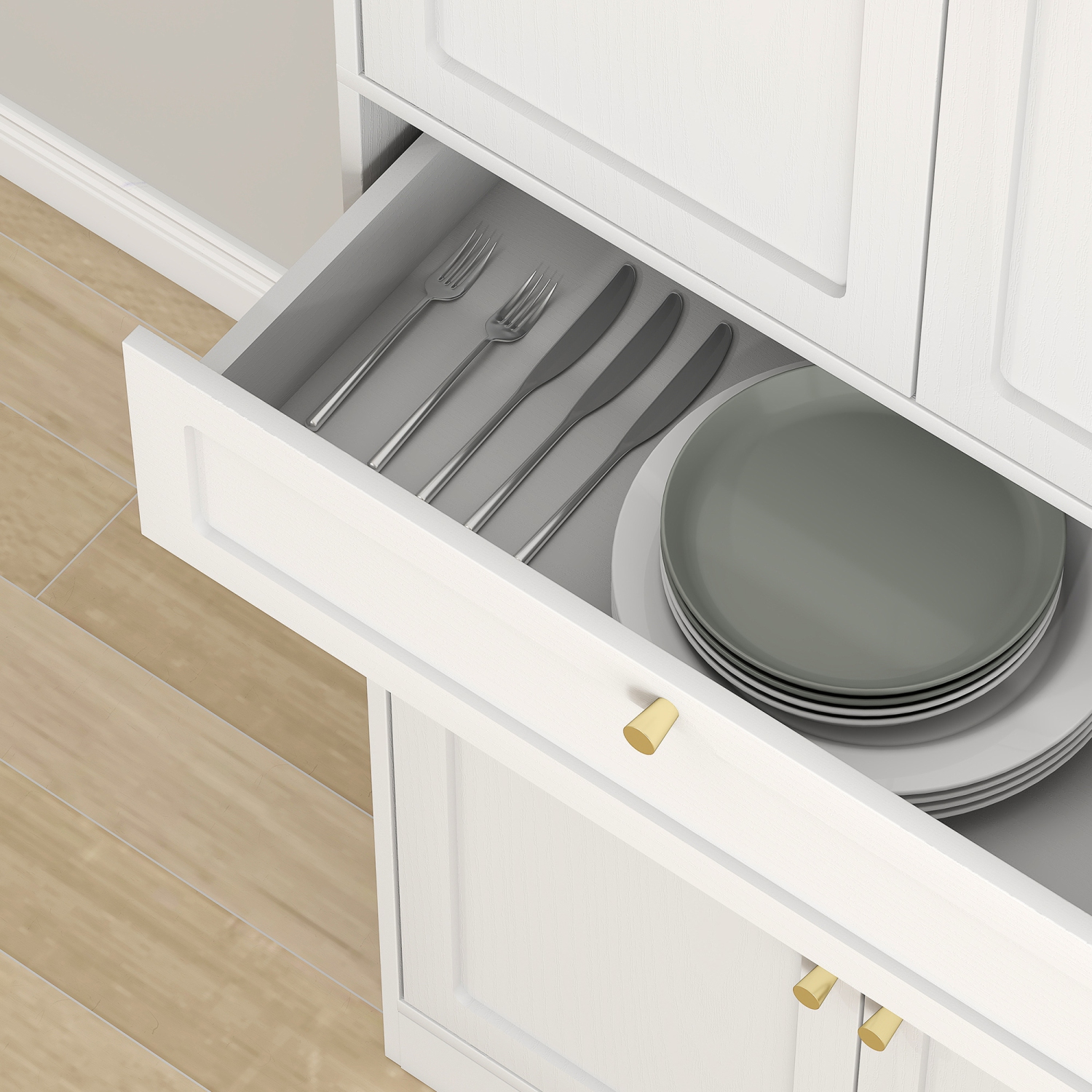 HOMCOM 72.4" Tall Kitchen Pantry Cabinet, Modern Freestanding Storage Cabinet with Shaker Doors and Adjustable Shelves, White