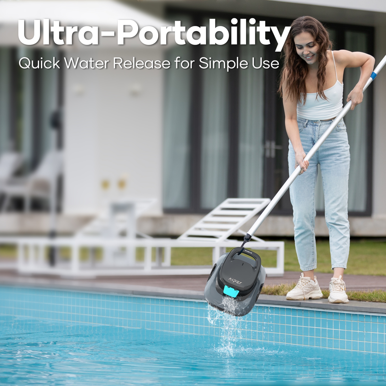 Aiper Scuba SE Cordless Pool Vacuum Robotic Cleaner For Flat Above Ground Pools
