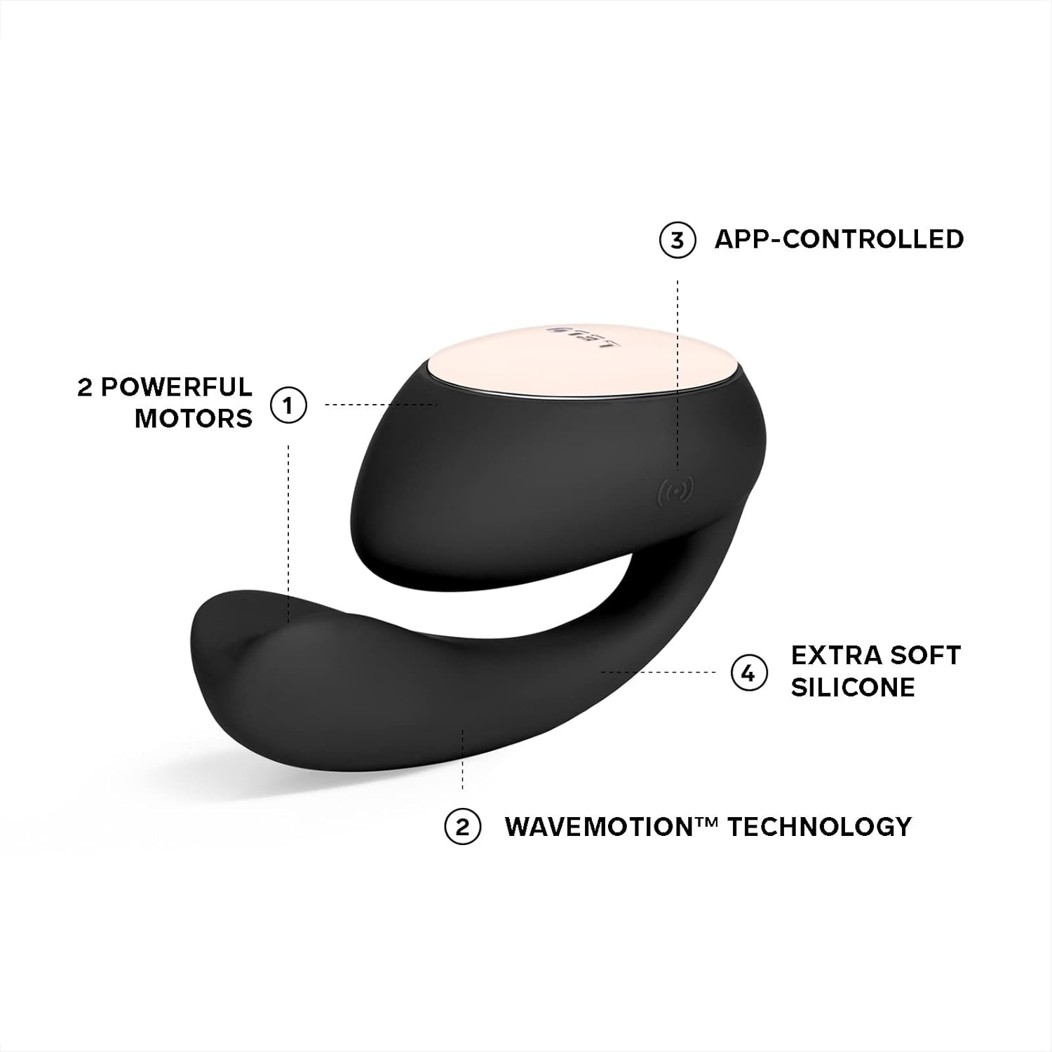 LELO IDA Wave Dual App-Controlled Vibrator with 2 Powerful Motors and 10 Vibration Settings - Black