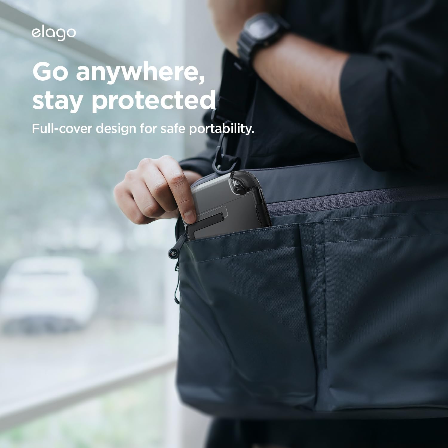 Étui pour PC transparent Elago compatible avec la Nintendo Switch 2, coque en PC rigide, résistant aux chocs, protection intégrale, prise