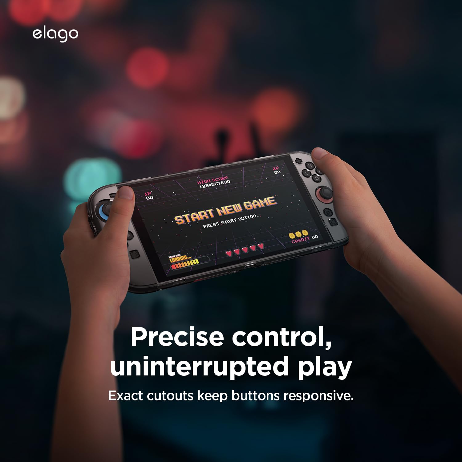 Étui pour PC transparent Elago compatible avec la Nintendo Switch 2, coque en PC rigide, résistant aux chocs, protection intégrale, prise