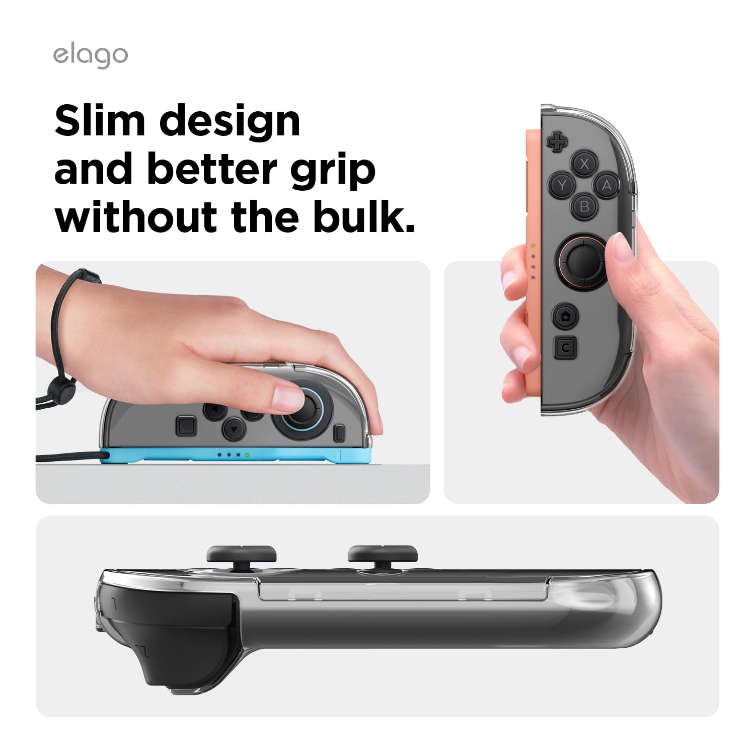 Étui pour PC transparent Elago compatible avec la Nintendo Switch 2, coque en PC rigide, résistant aux chocs, protection intégrale, prise