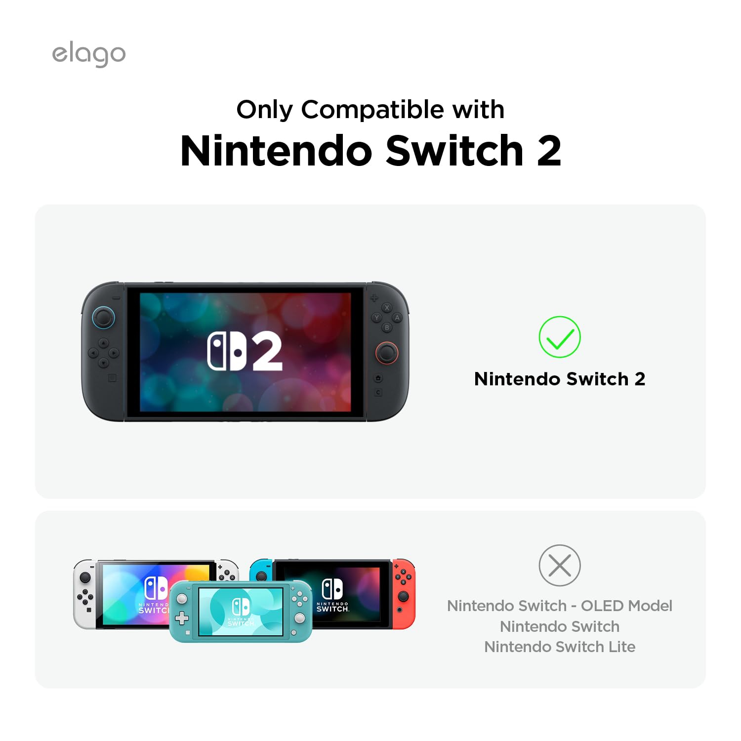 Protecteur d'écran en verre trempé d'Elago pour Nintendo Switch 2, résistant aux rayures, résistant aux traces de doigts, pellicule incassable,