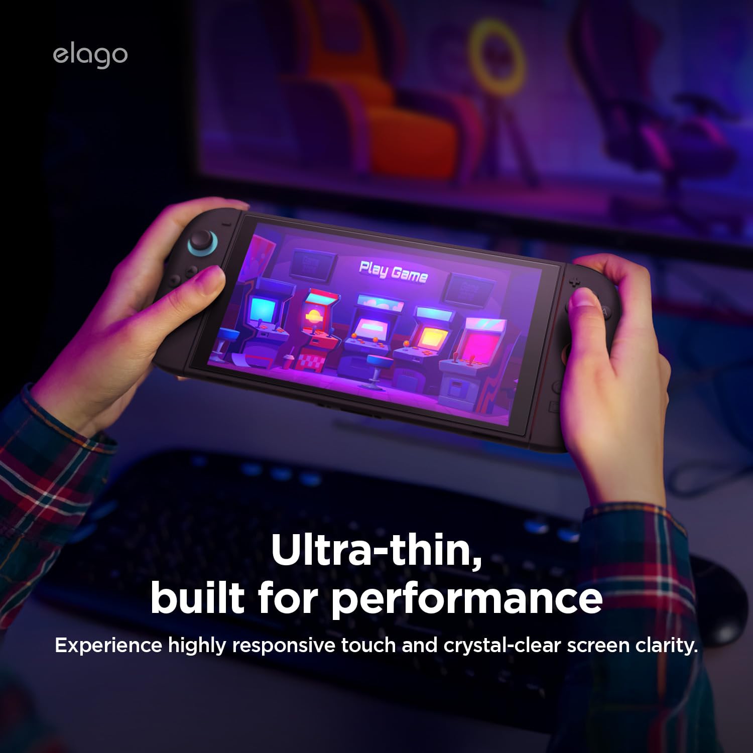 Protecteur d'écran en verre trempé d'Elago pour Nintendo Switch 2, résistant aux rayures, résistant aux traces de doigts, pellicule incassable,