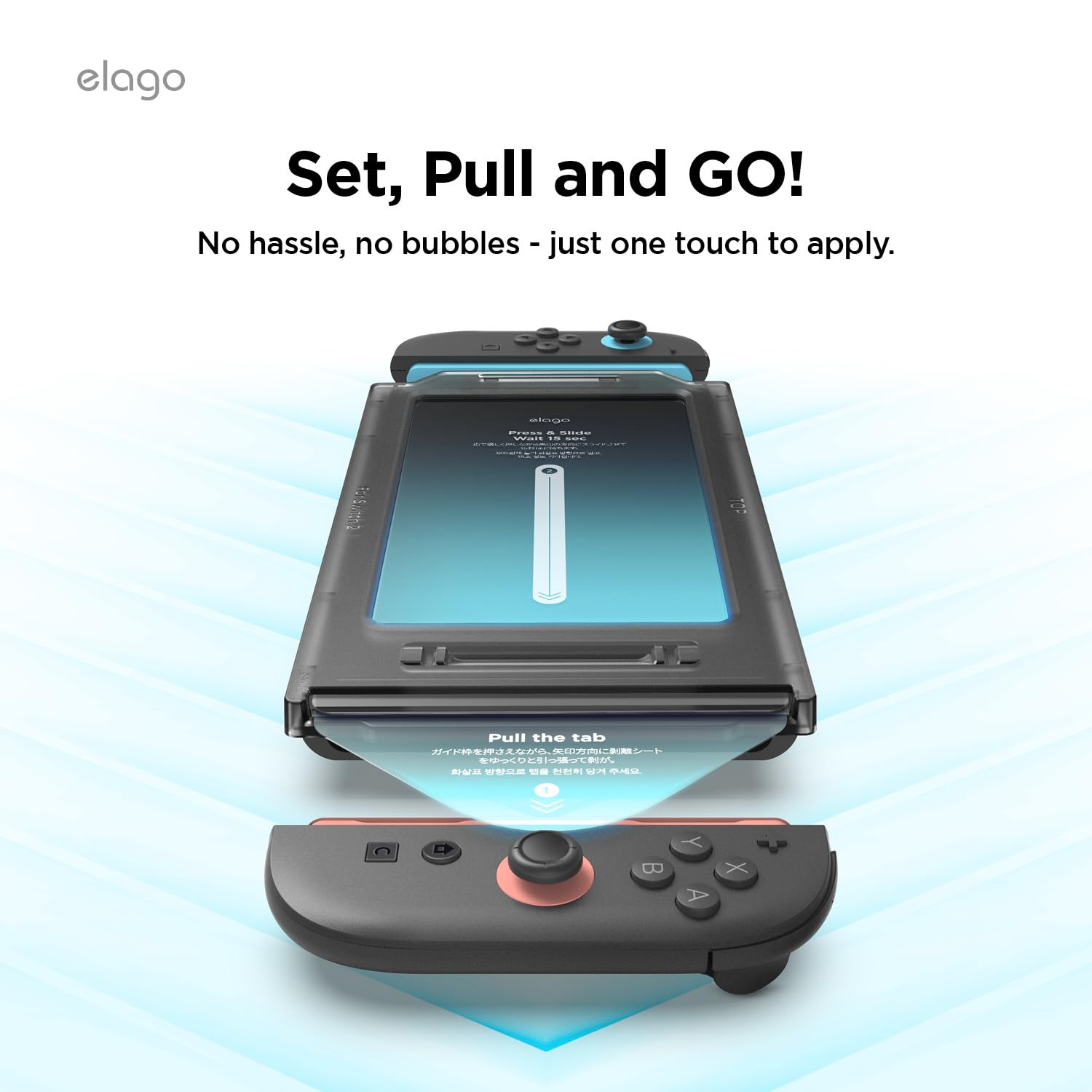 Protecteur d'écran en verre trempé d'Elago pour Nintendo Switch 2, résistant aux rayures, résistant aux traces de doigts, pellicule incassable,