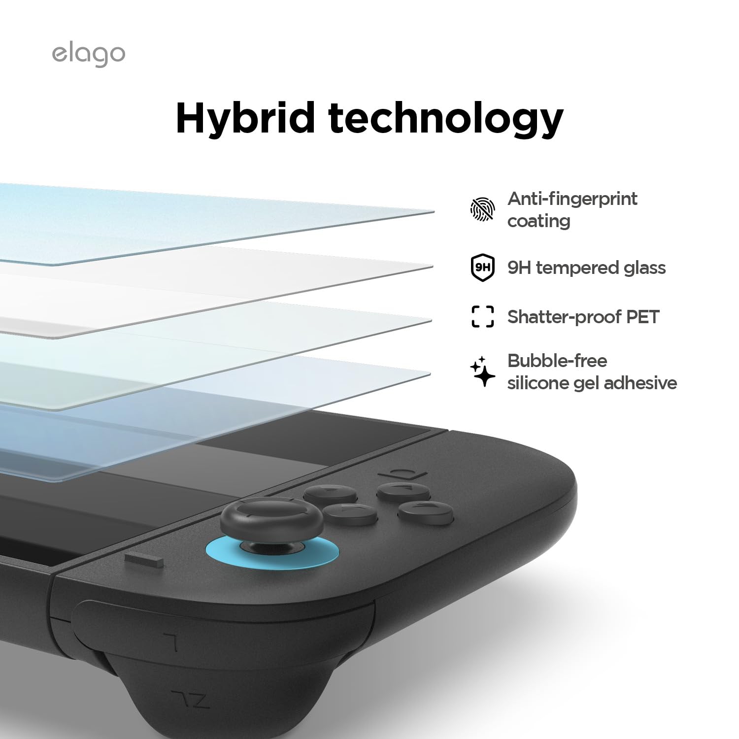 Protecteur d'écran en verre trempé d'Elago pour Nintendo Switch 2, résistant aux rayures, résistant aux traces de doigts, pellicule incassable,