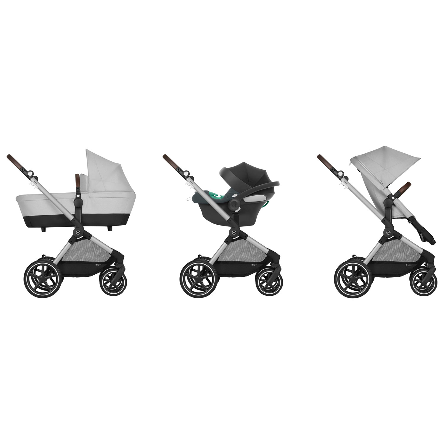 Cybex EOS Lux Convertible Stroller - Lava Grey/Silver Frame