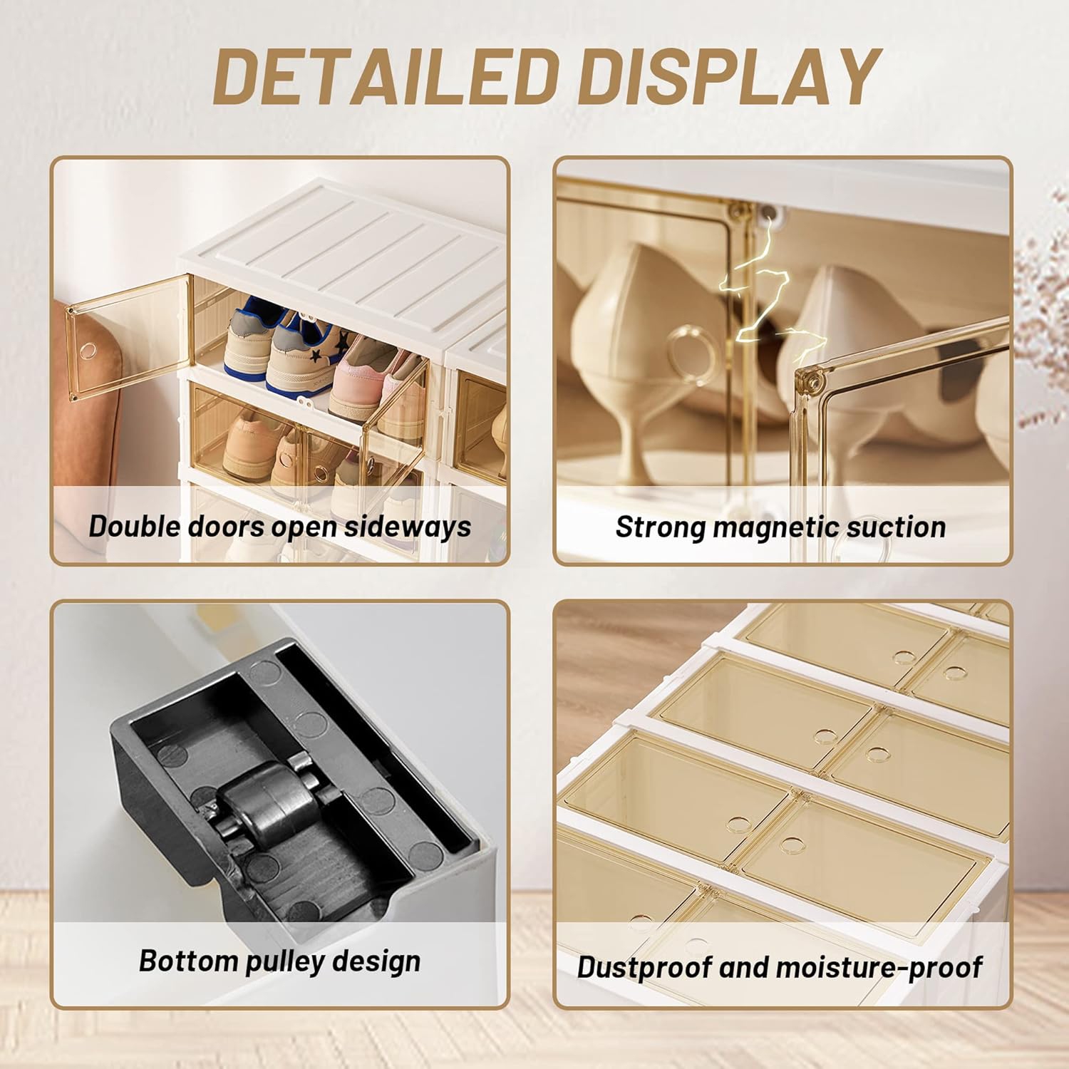 Yivke 9 Layers Foldable Shoe Rack Space-Saving Shoe Cabinet Organizer Shoe Storage Organizer Capacity Shoe Rack No Assembly Foldable Design