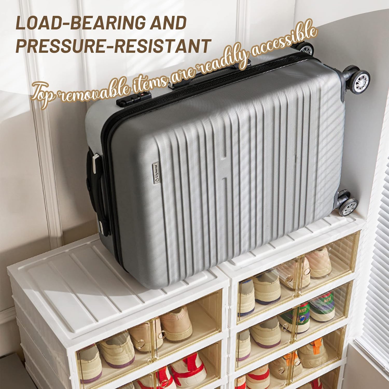 Yivke 9 Layers Foldable Shoe Rack Space-Saving Shoe Cabinet Organizer Shoe Storage Organizer Capacity Shoe Rack No Assembly Foldable Design