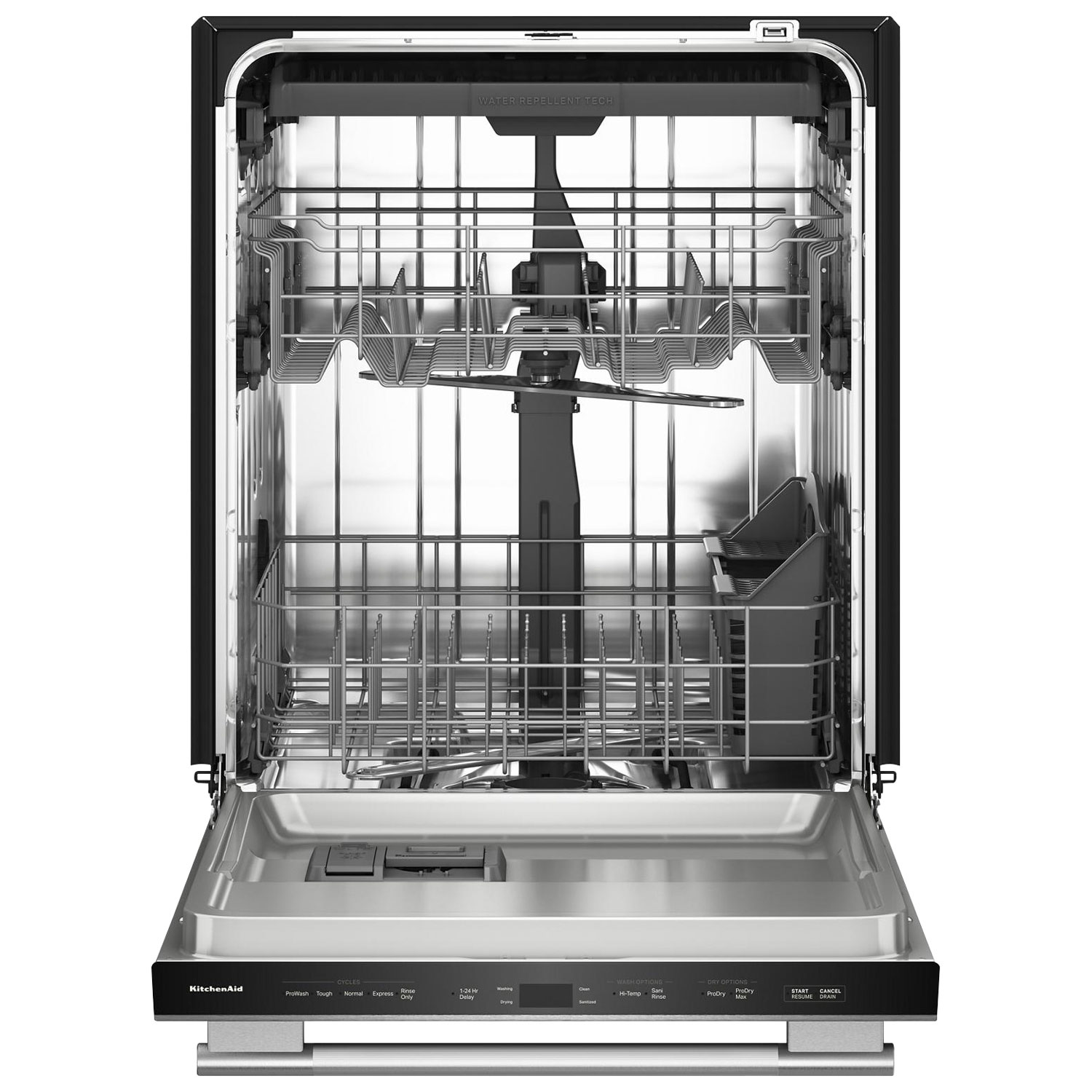 Lave-vaisselle encastrable 24 po 47 dB avec cuve en acier inoxydable et troisième panier de KitchenAid - Acier inoxydable PrintShield