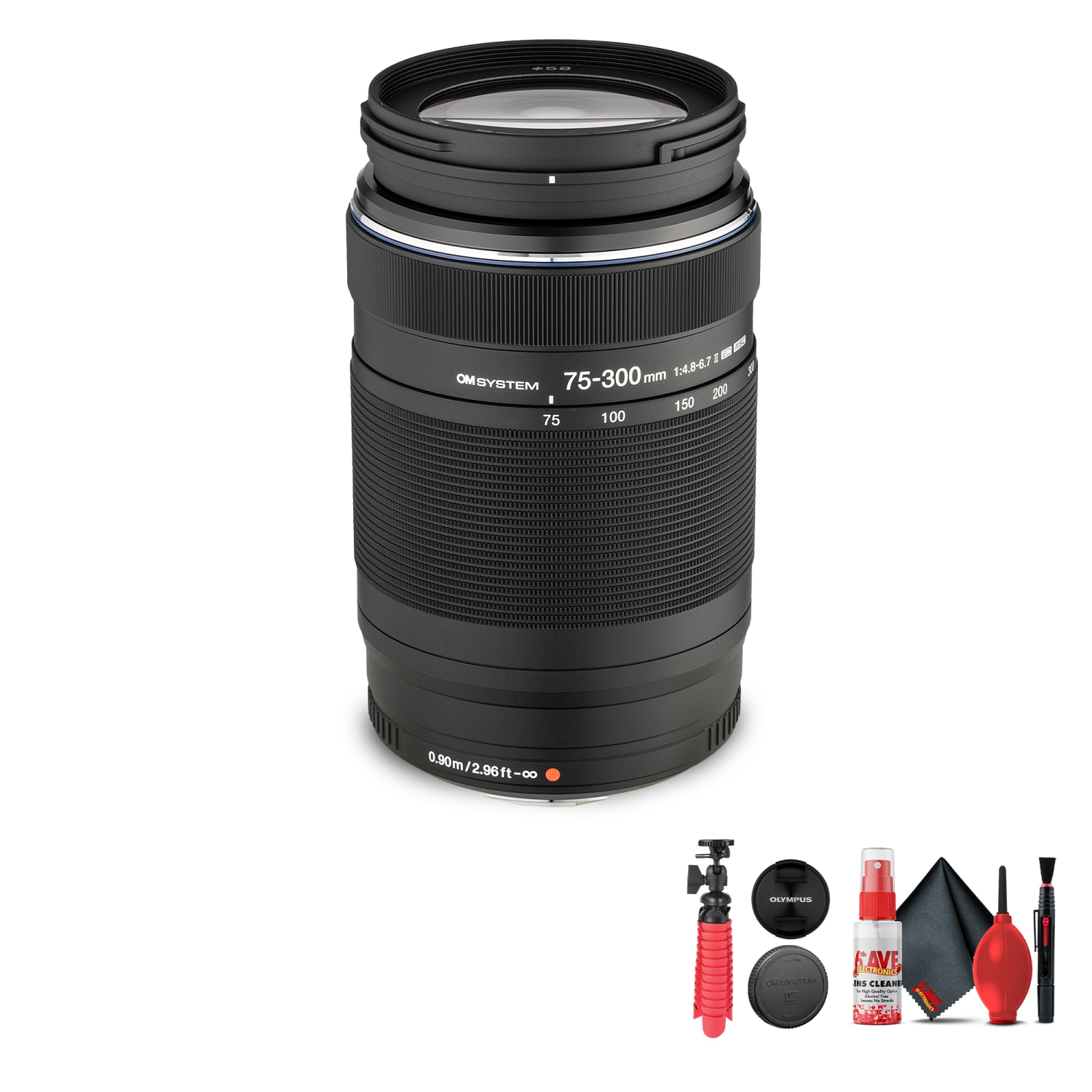 Ensemble avec objectif numérique ED 75-300&nbsp;mm f/4,8-6,7 II M.Zuiko d'Olympus