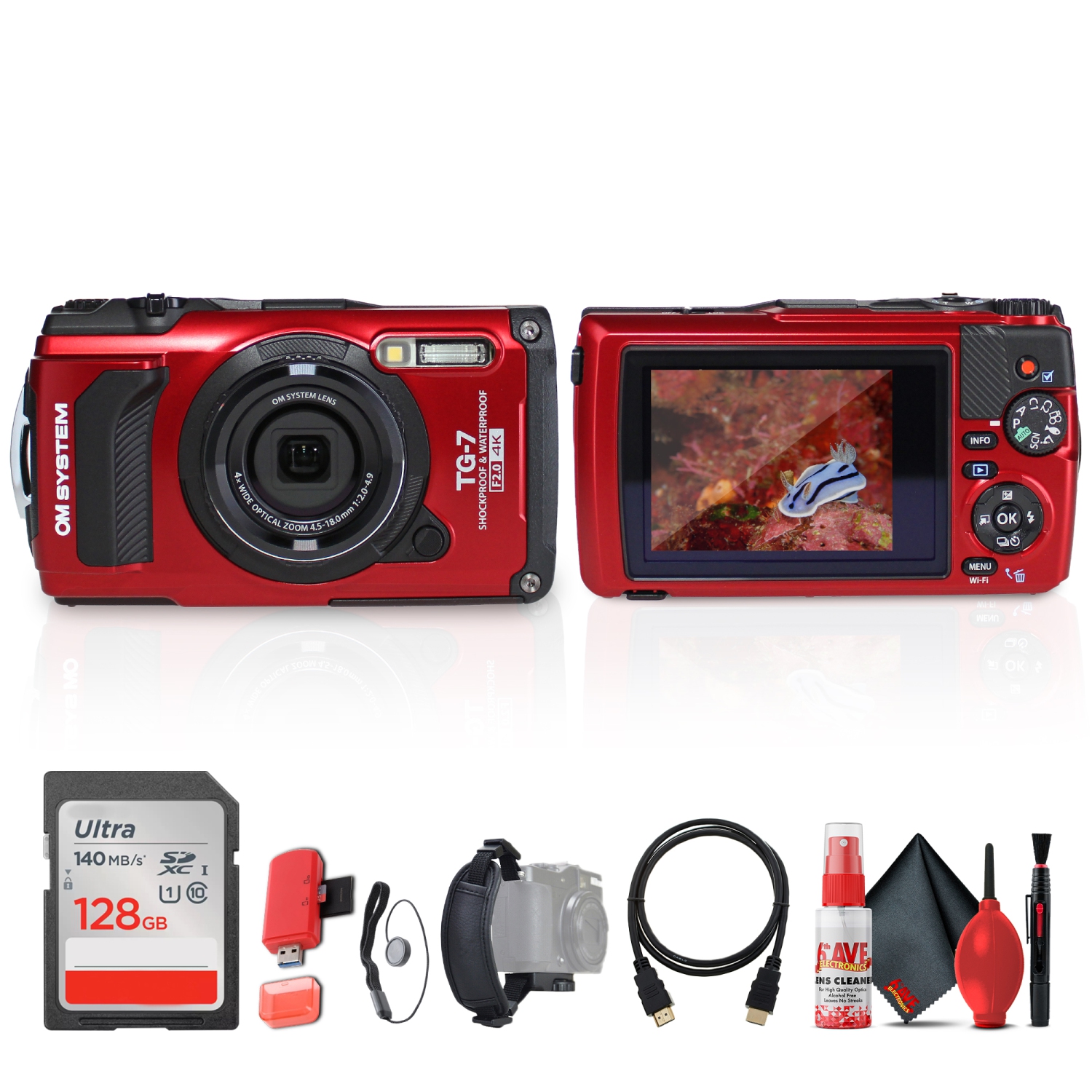 OM System Tough TG-7 Digital Camera Bundle