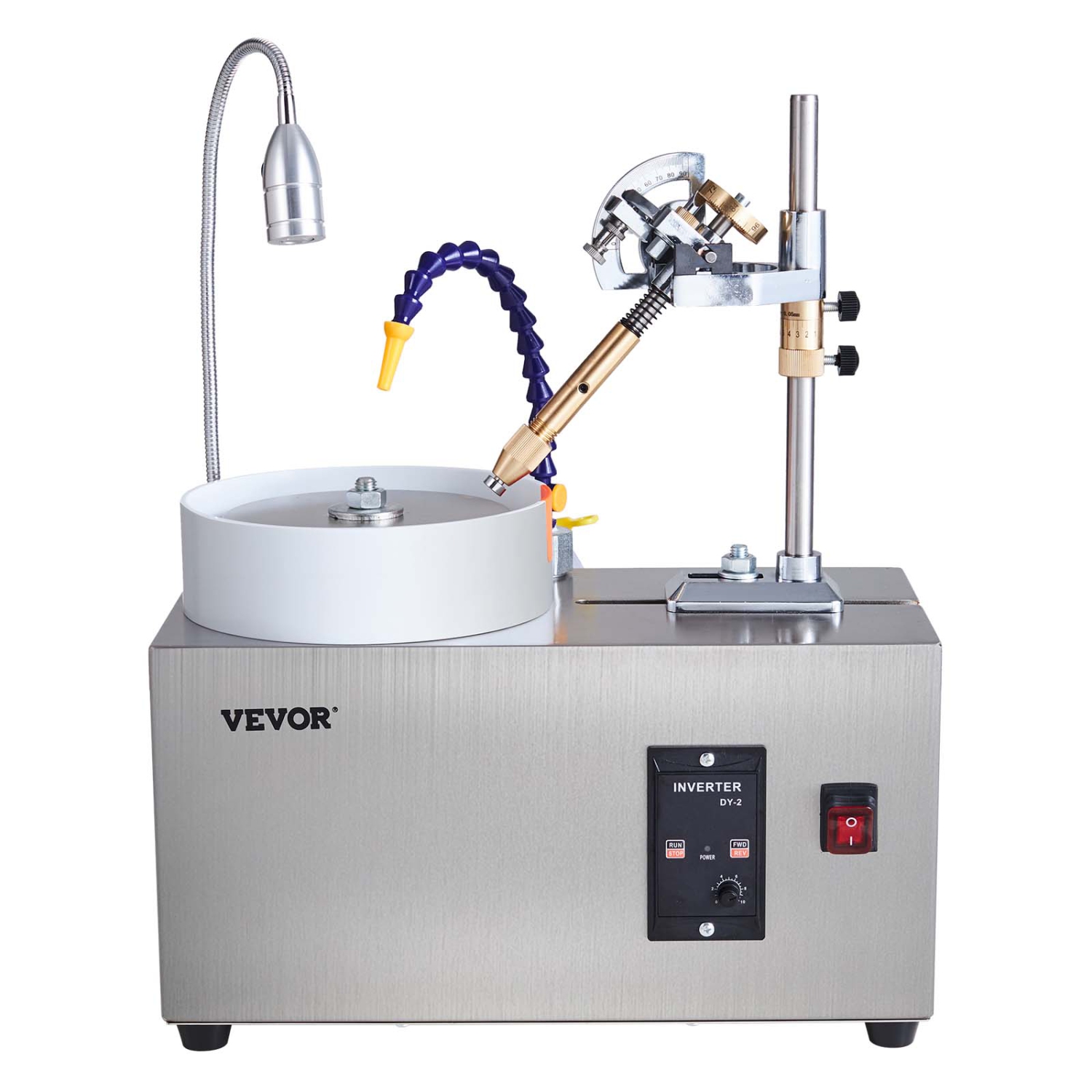 VEVOR 180W Gem Faceting Machine, Jade Grinding Polishing Machine 0-2980RPM Rotating Speed, Rock Jewel Angle Polisher with Precise Manipulator & Scale