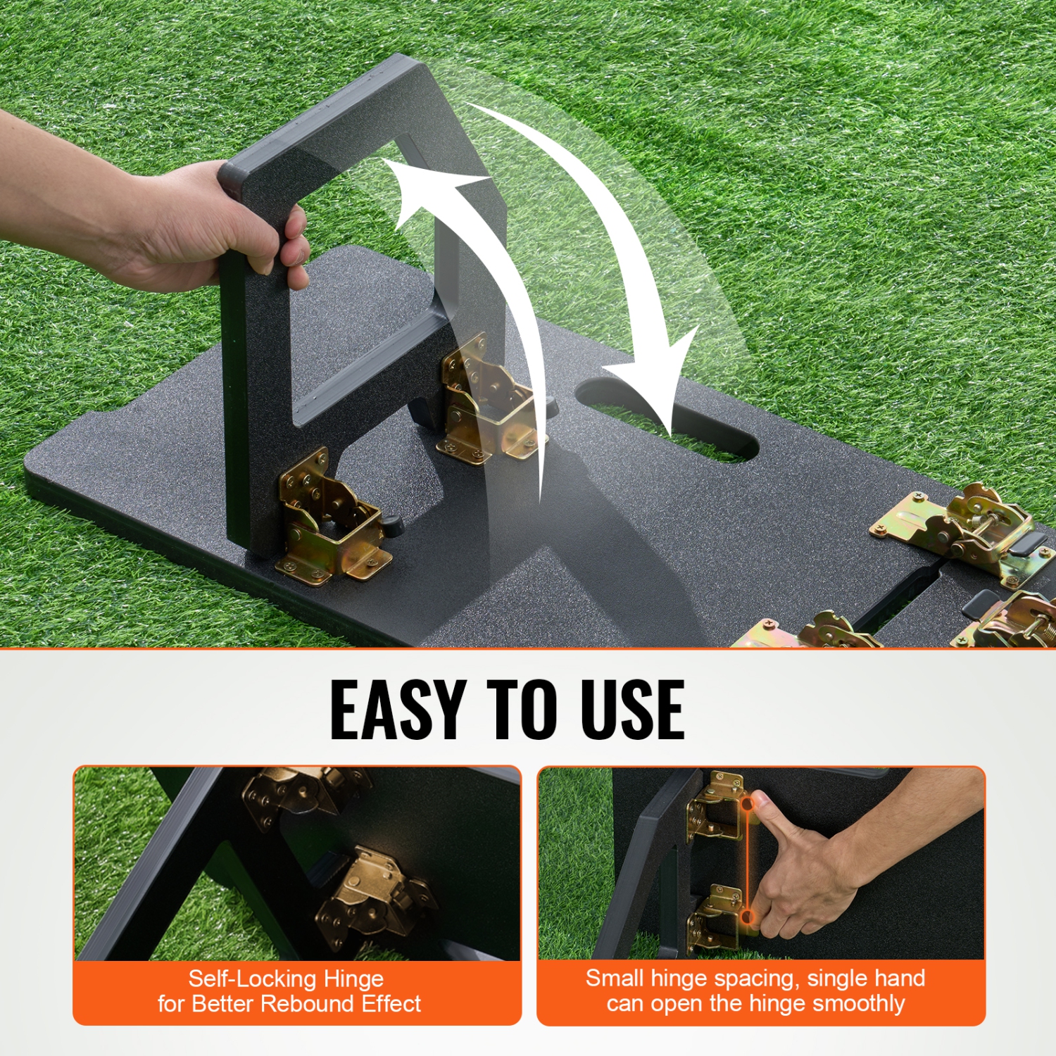 VEVOR 45"X13" Soccer Rebounder Board, Soccer Wall with 2 Angles Rebound, HDPE Kickback Rebound Board, Soccer Training Equipment for Kids and Adults,