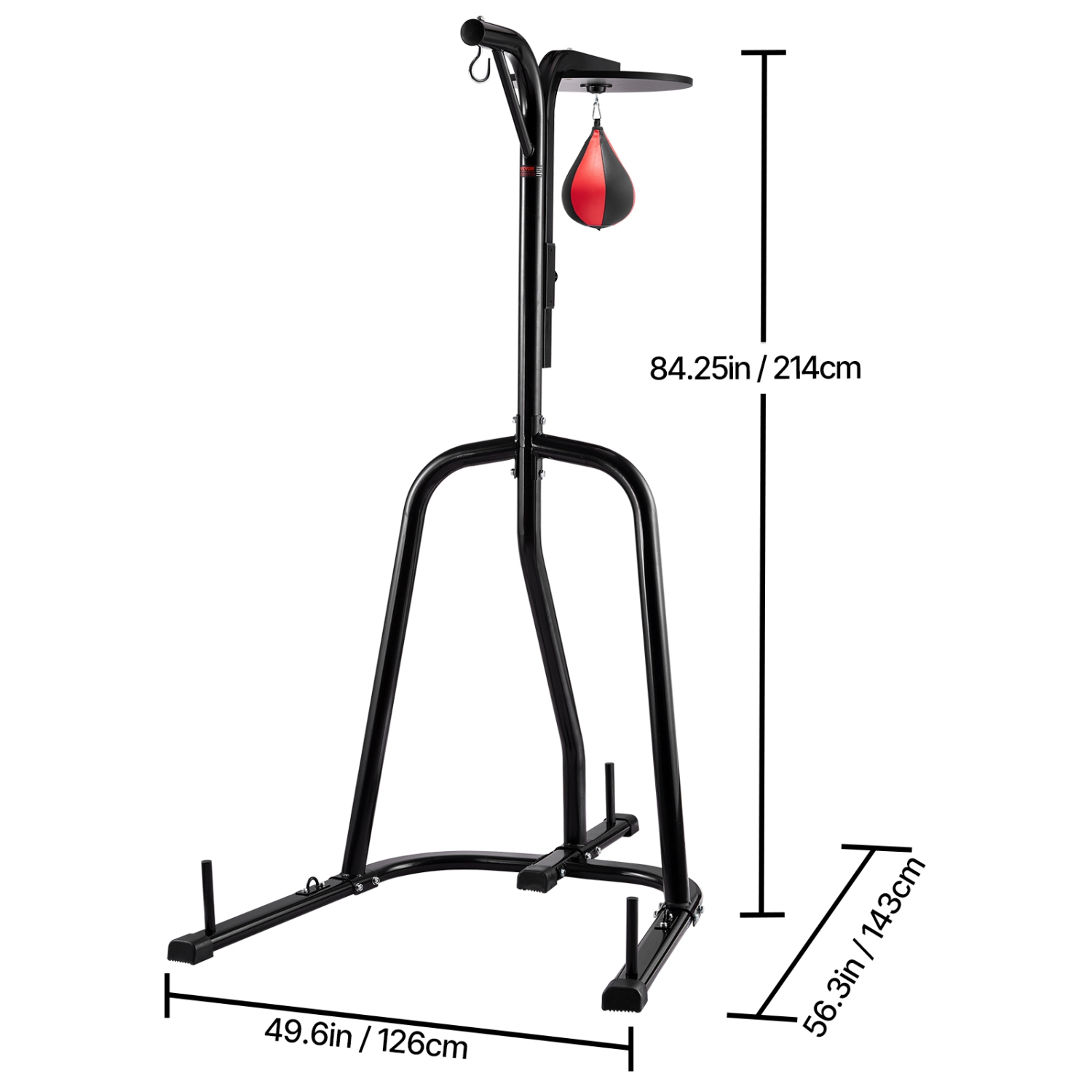 VEVOR 2 in 1 Punching Bag Stand,Steel Workout Equipment, Adjustable Height Boxing Punching Bag and Speed Bag Stand, Freestanding Sandbag Rack, Holds