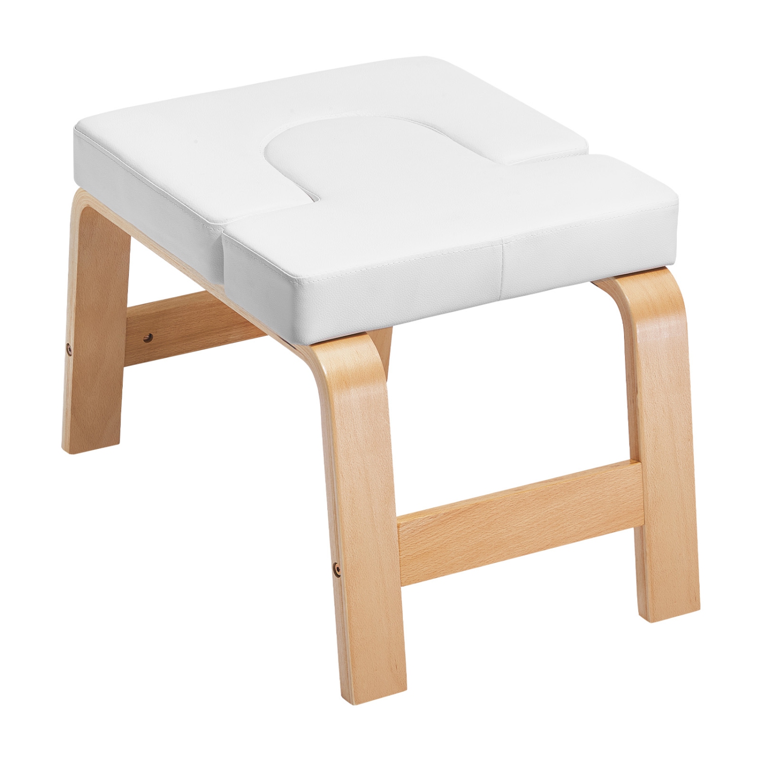 VEVOR 300 lbs Capacity Yoga Inversion Chair for Family Gym, Headstand Trainer with Wood Frame & PU Pad, Stand Yoga Stool for Strength Balance