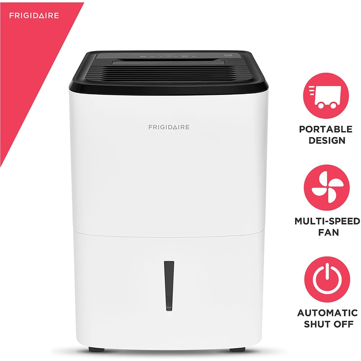 FRIGIDAIRE – Déshumidificateur Energy Star de 50 chopines avec contrôle de l'humidité sans effort, blanc