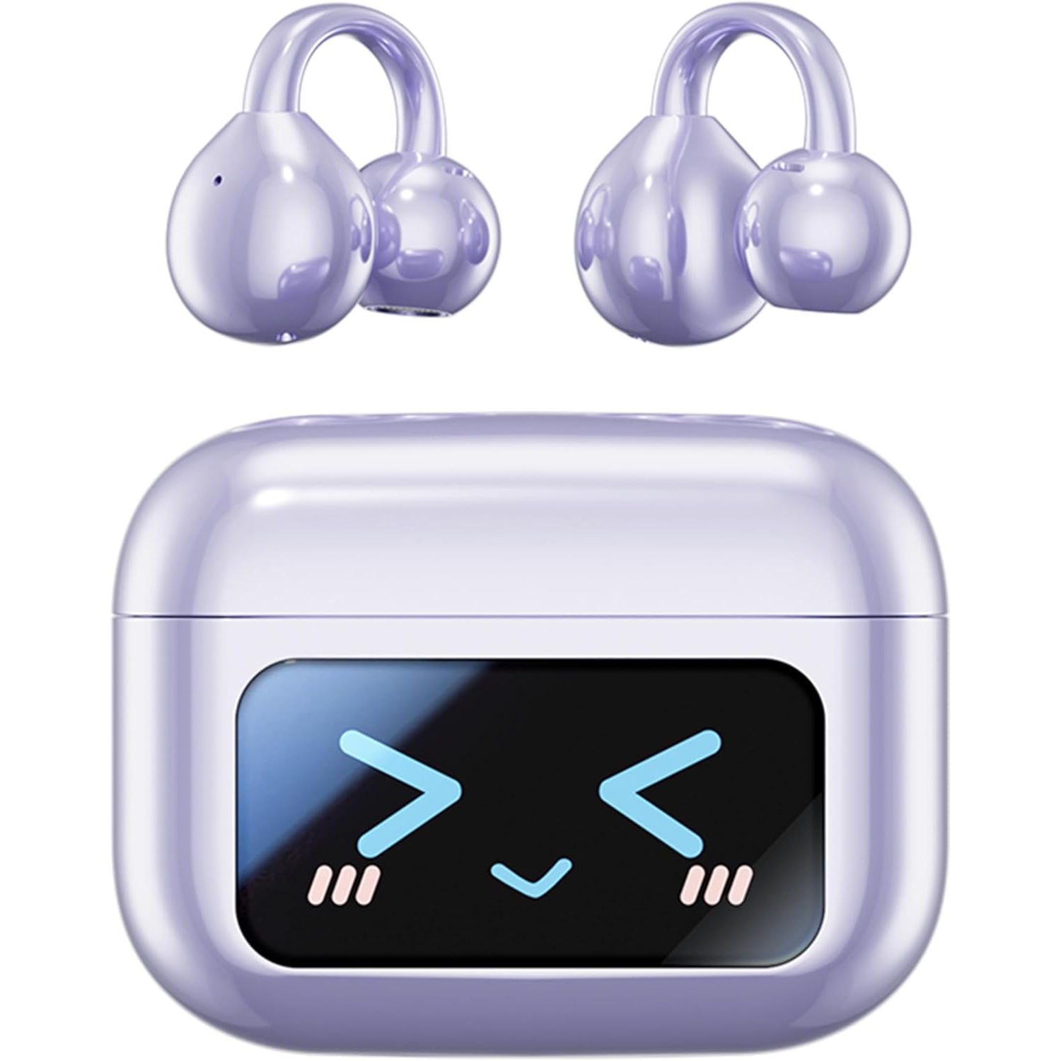 Écouteurs sans fil Bluetooth à pince avec écran tactile LED, écouteurs sport à conduction osseuse sans douleur pour tablettes, portables, téléphones