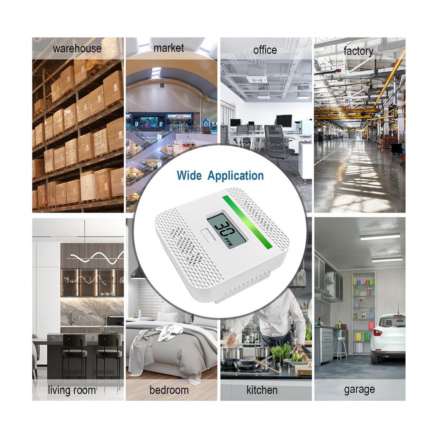 Mini Carbon Monoxide Alarm with Digital Display, CO Independent Gas Monitoring Alarm, Suitable for Travel/Car/House/Kitchen/Restaurant/Hotel/Office