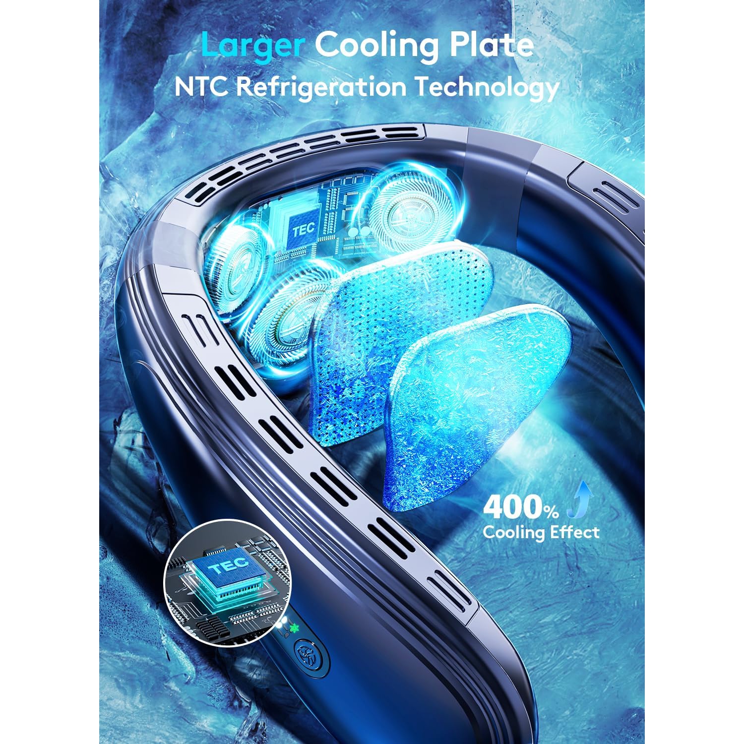 Portable Neck Cooling Fan, 360° Adjustable Airflow Personal Wearable Fan for Outdoor, Office, and Travel