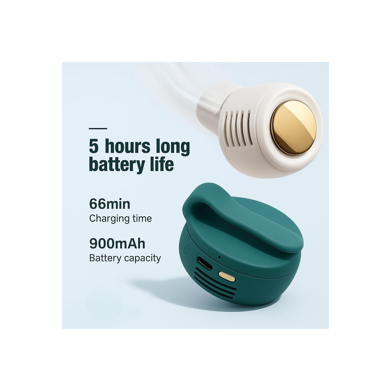 Mini ventilateur portatif à pince, ventilateur silencieux rechargeable USB, 3 vitesses ​​Ventilateur de taille