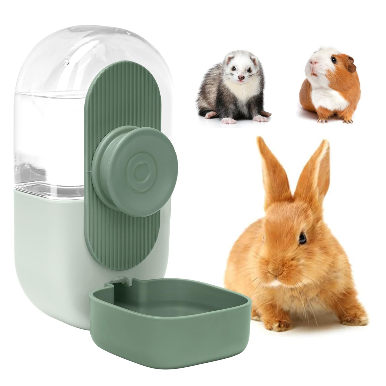 Hanging Automatic Rabbit Water Bottle, Leak-Proof Gravity Waterer for Guinea Pigs and Rabbits