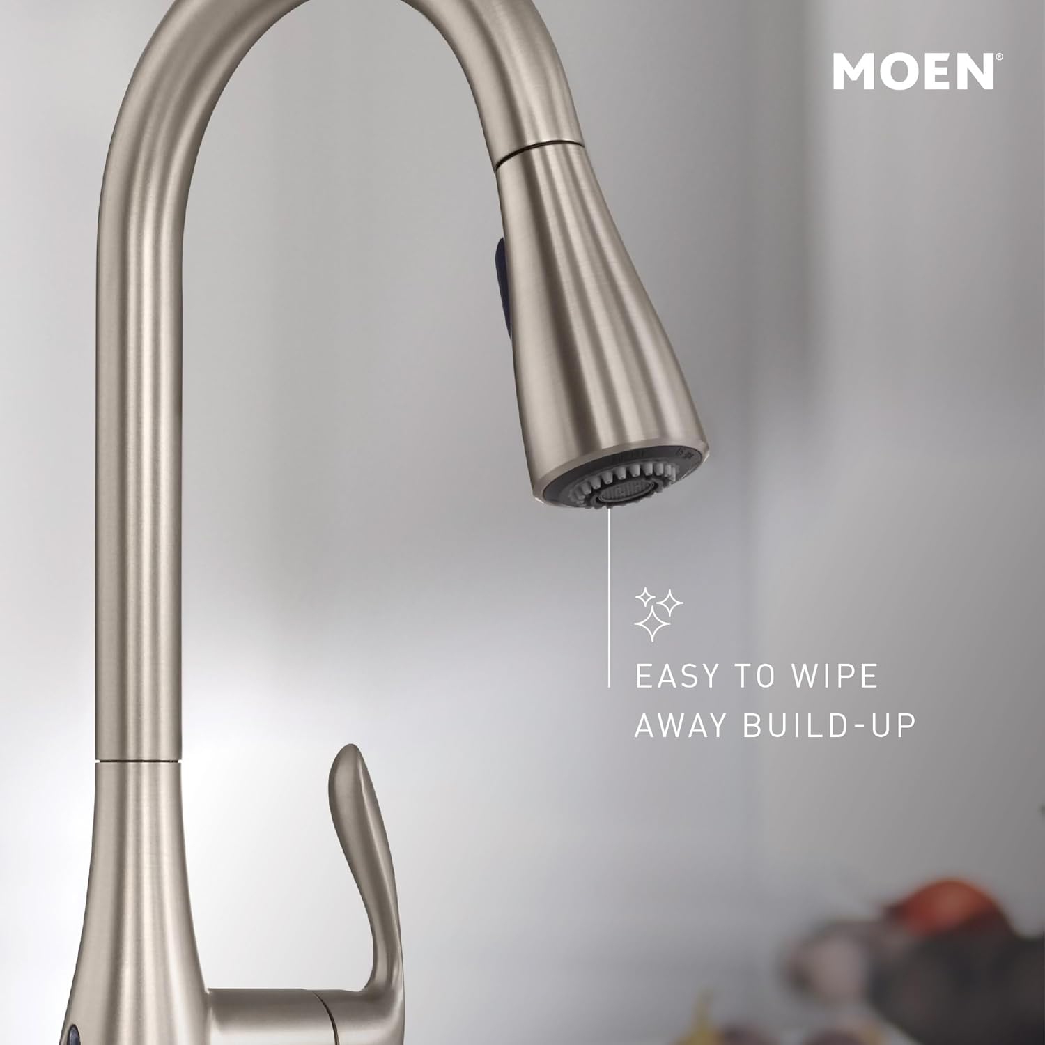 Moen Riley Matte Black One-Handle Modern Pulldown Kitchen Faucet Featuring Power Boost for a Faster Clean
