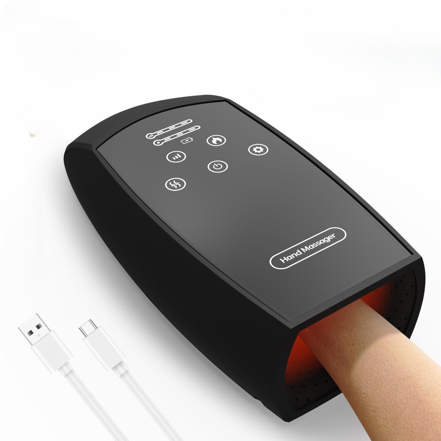 Appareil de massage sans fil chauffant et à pression pour les mains pour soulager la fatigue des mains et la douleur