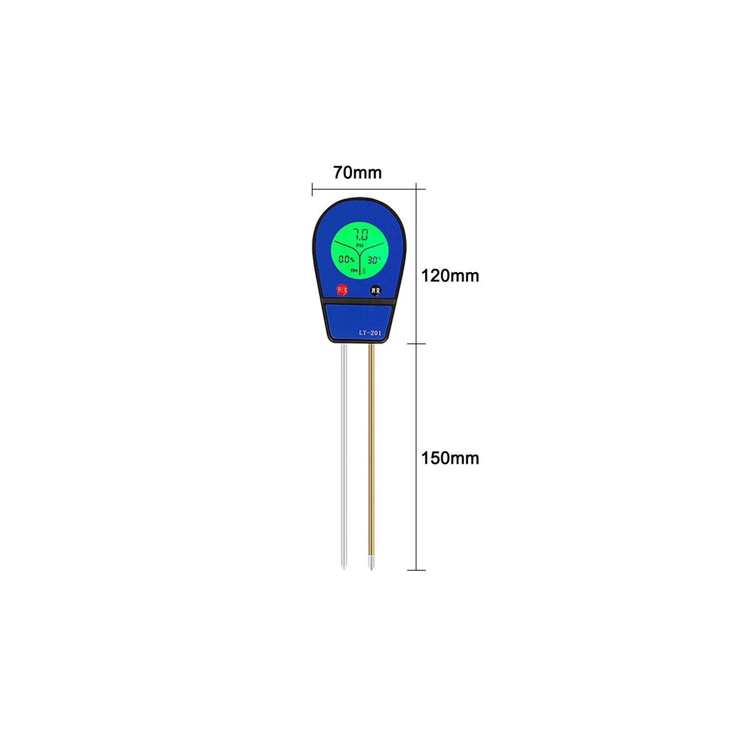 Capteur de pH de sol 3-en-1, température d'humidité, test de pH, humidité, humidité, humidité, sol, détecteur d'humidité