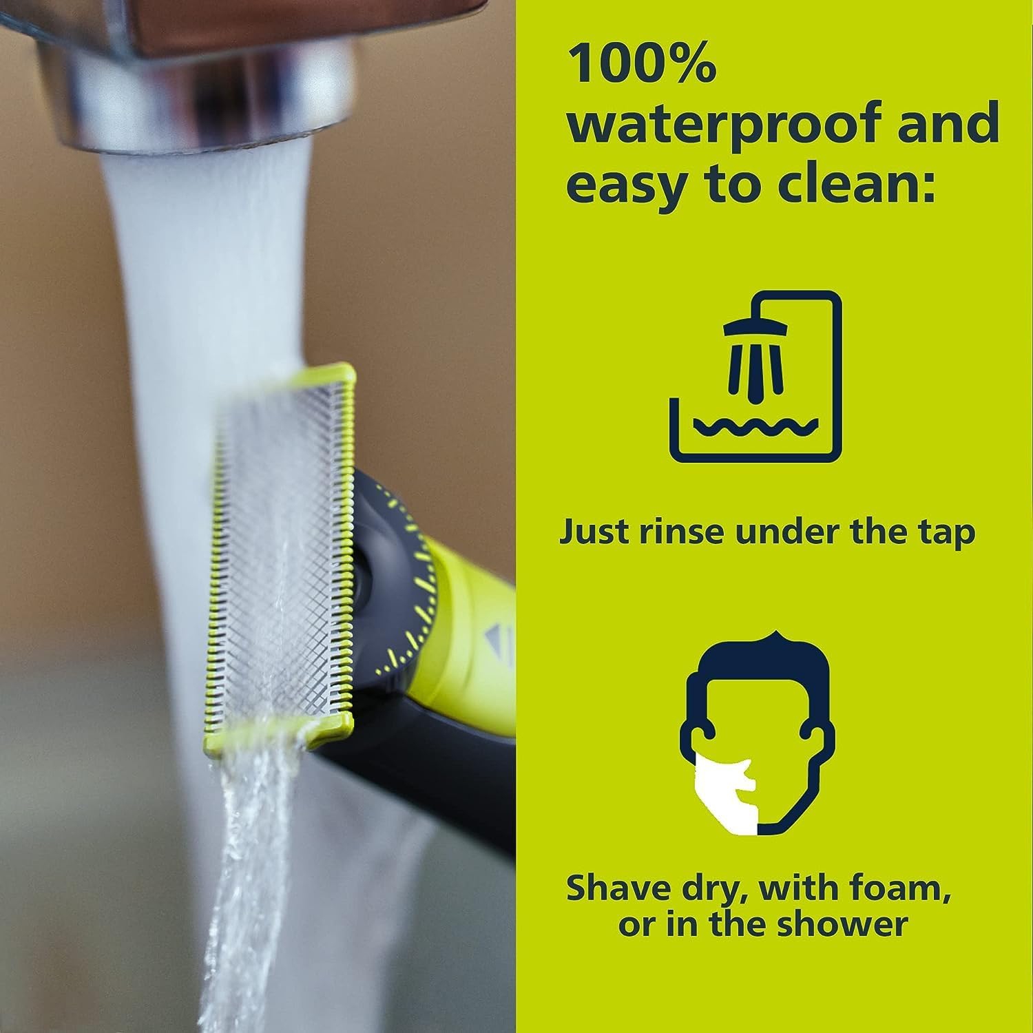 Rasoir Philips OneBlade 360 visage, humide et sec, coupe, tranchant et rasage avec lame 360, QLes 2724/22