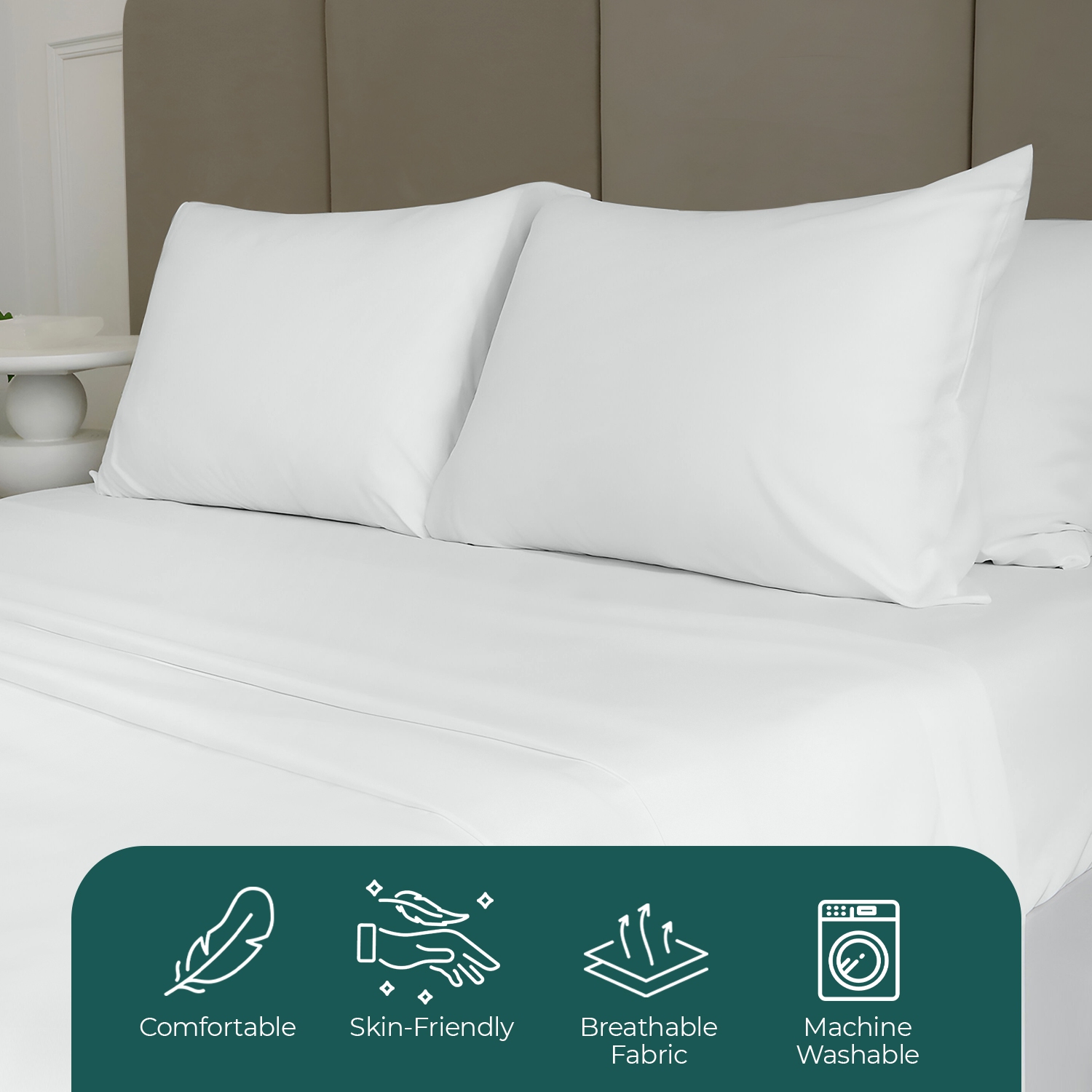 Ensemble de draps légers 85 GSM de Beddora – Respirant, antifroissement, séchage rapide