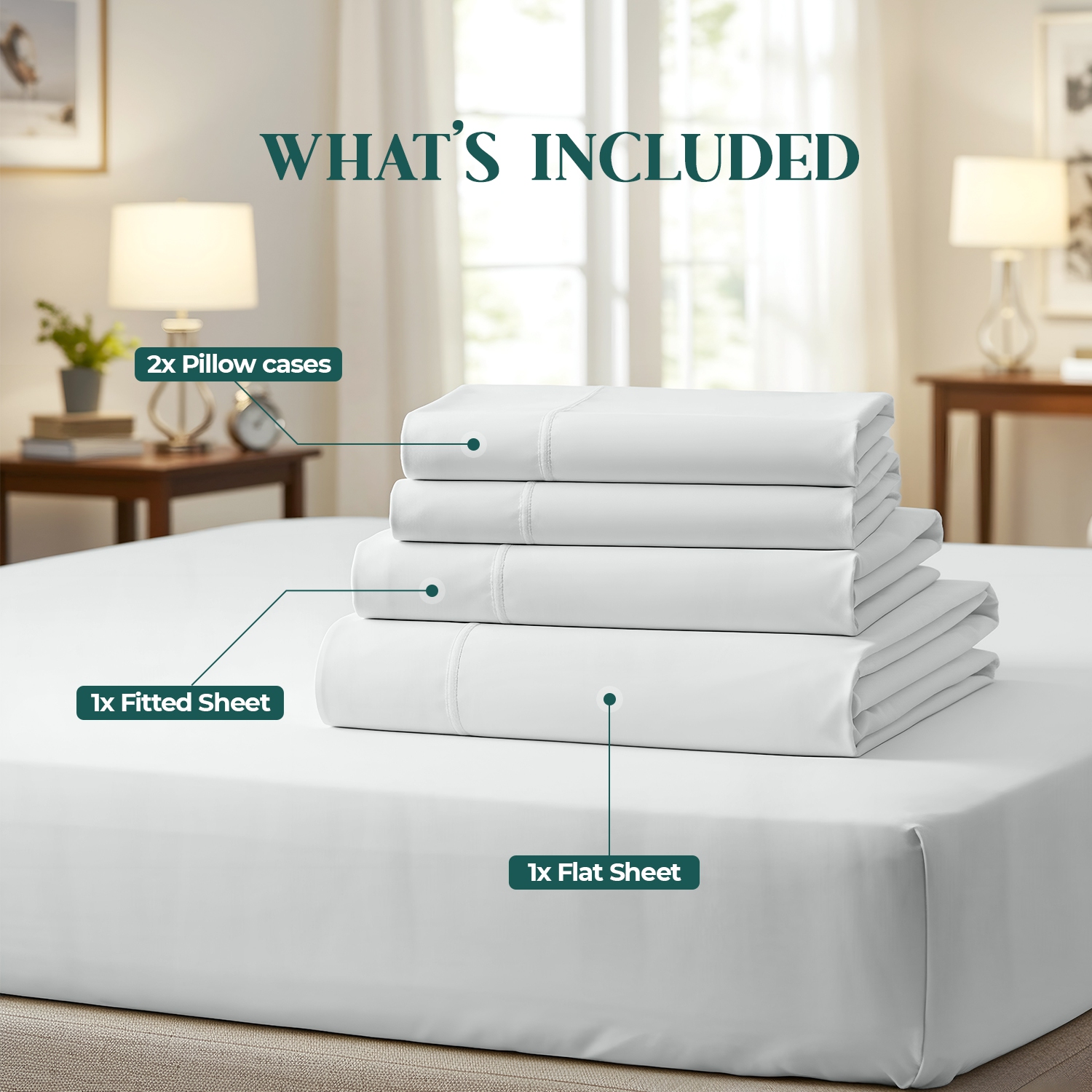 Beddora Lightweight 85 GSM Sheet Set – Breathable, Wrinkle-Resistant, Quick-Drying