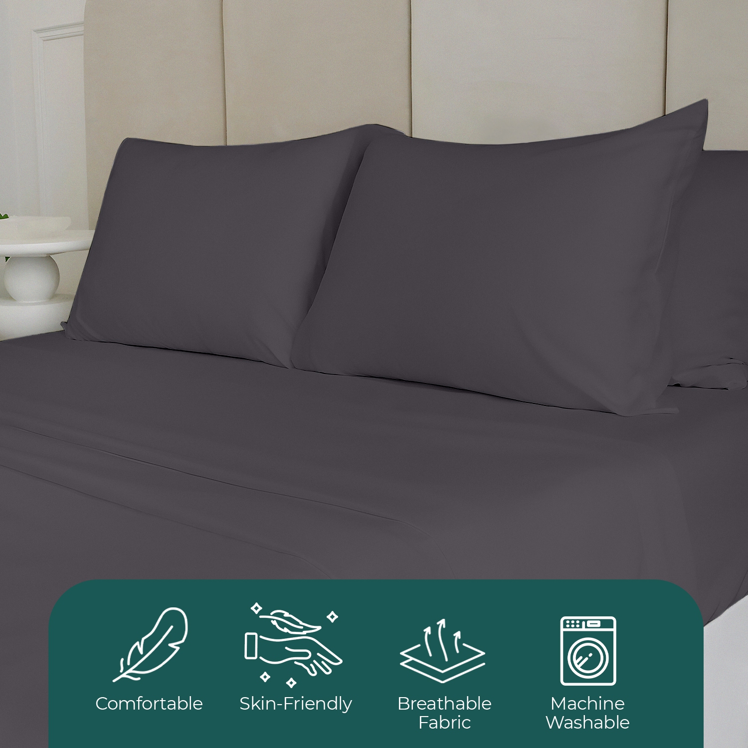 Beddora Lightweight 85 GSM Sheet Set – Breathable, Wrinkle-Resistant, Quick-Drying