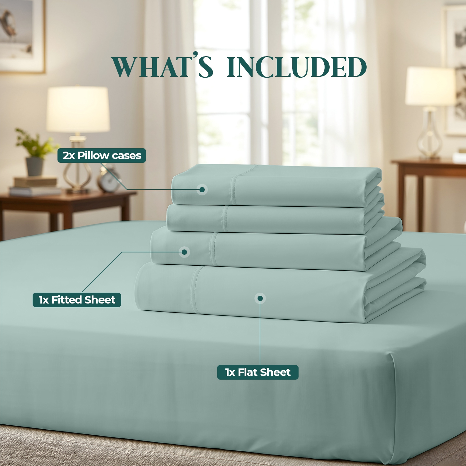 Ensemble de draps légers 85&nbsp;GSM de Beddora – Respirant, antifroissement, séchage rapide