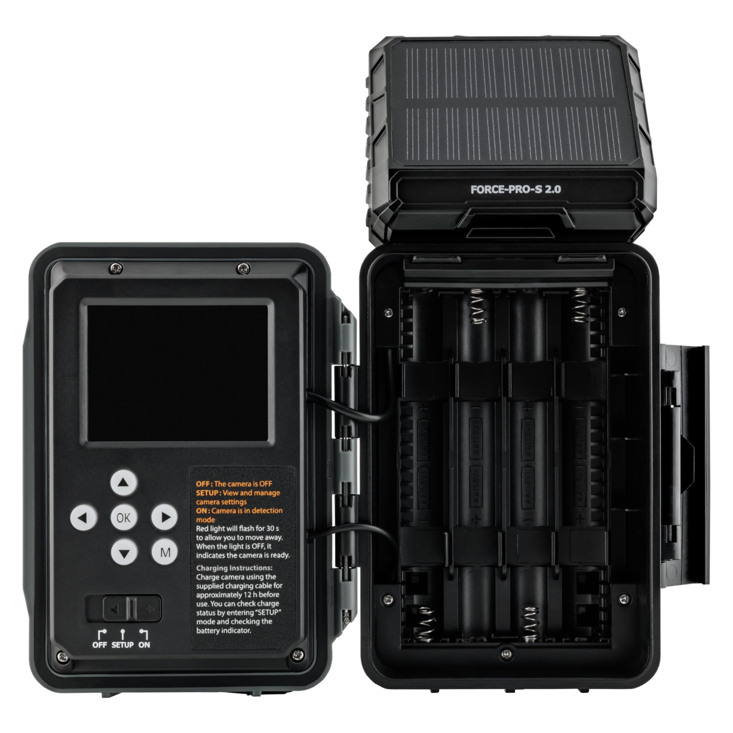 SPYPOINT Force-PRO-S 2.0 Solar Trail Camera, Non-Cellular, Integrated Solar Panel, 0.2S Trigger Speed,110 ft Detection Range, 4K/2K/1080p Video