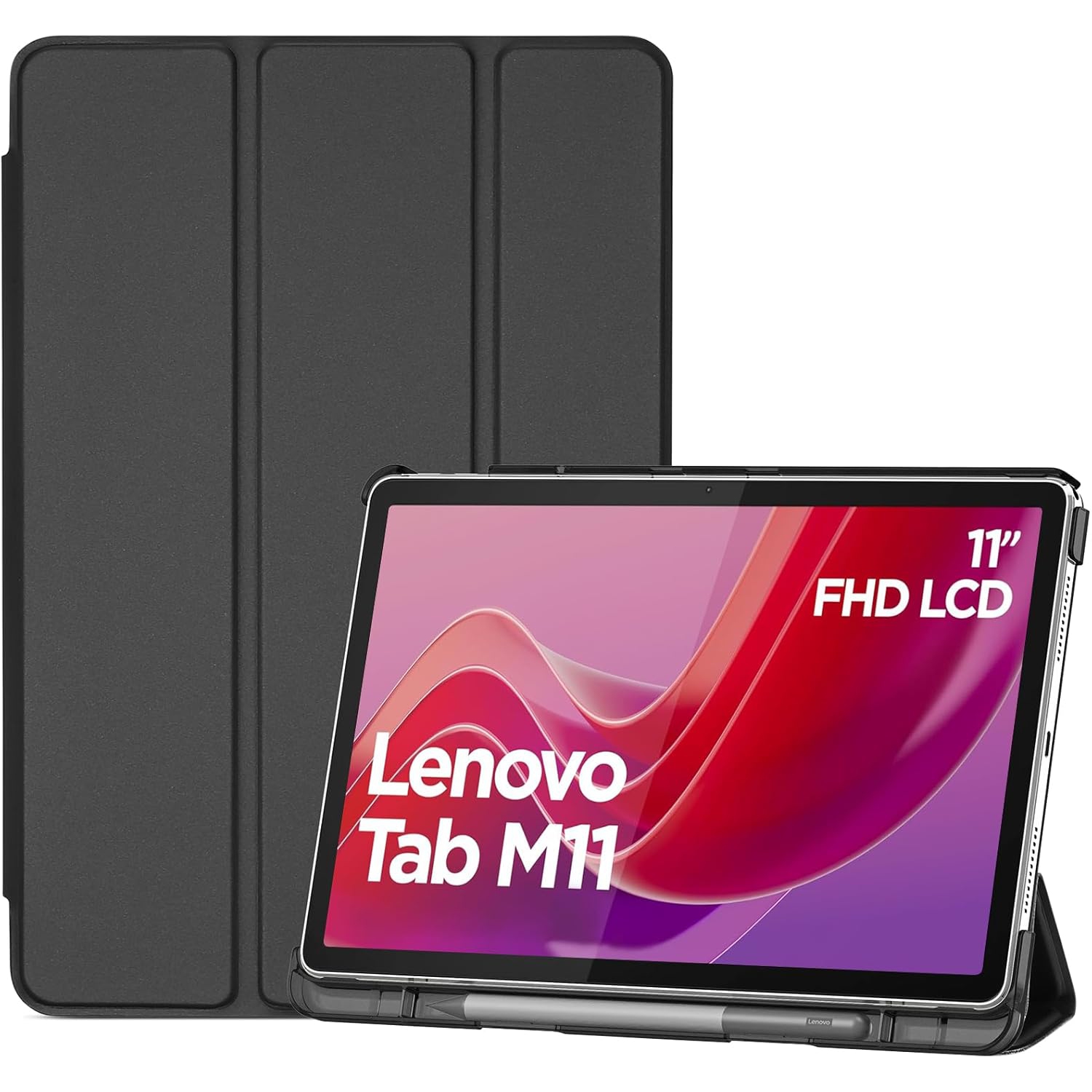 Procase Smart Case for Lenovo Tab M11/Tab K11 LTE 11" 2024 TB330FU with Pen Holder, Slim Stand Tri-Fold Hard Shell