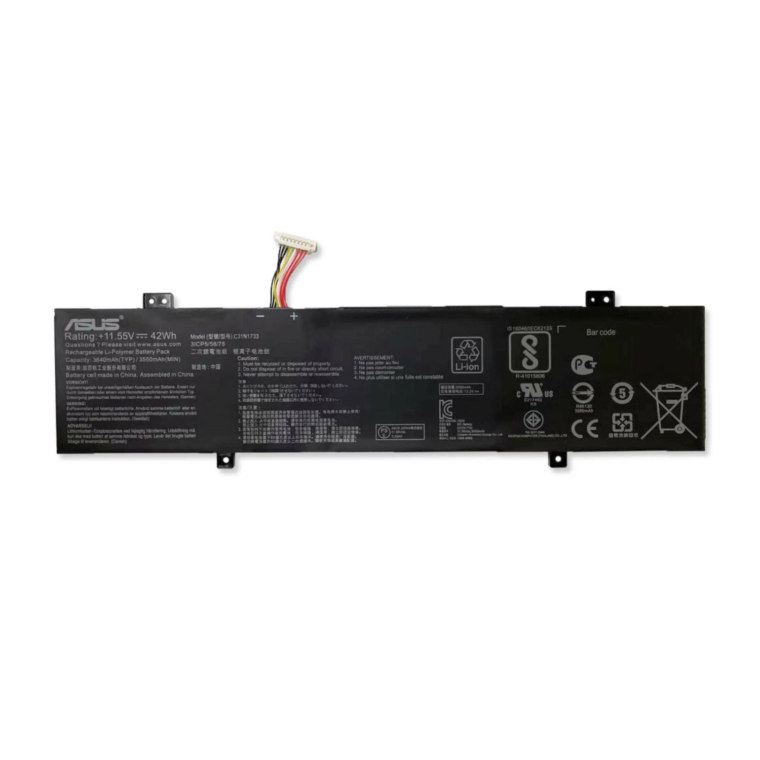 Batterie d'origine authentique C31N1733 pour VivoBook Flip 14 TP412UA TP412FA TP470EA d'ASUS