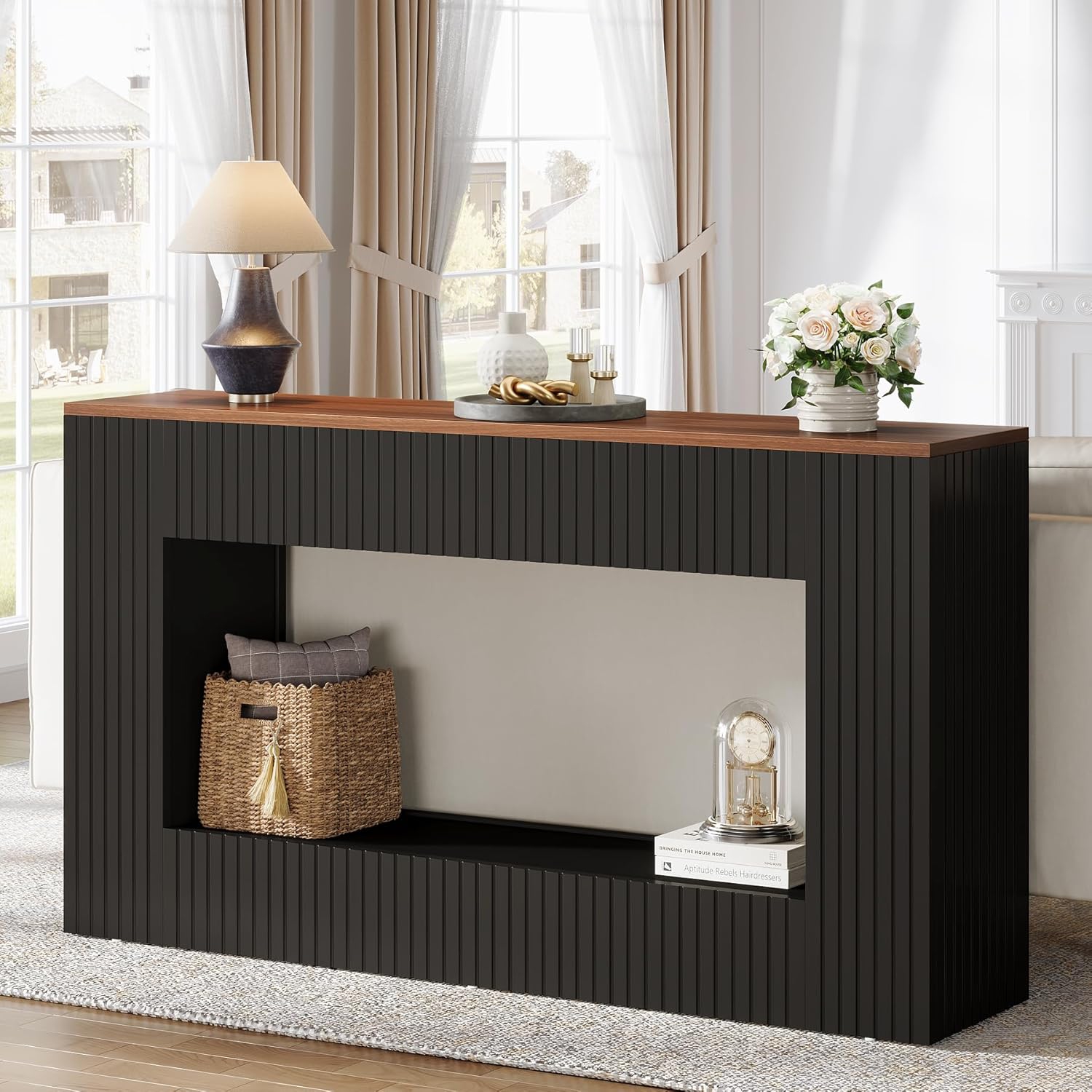 Tribesigns Modern Console Table, 55-Inch Wood Entryway Table with Storage, Narrow Long Sofa Table