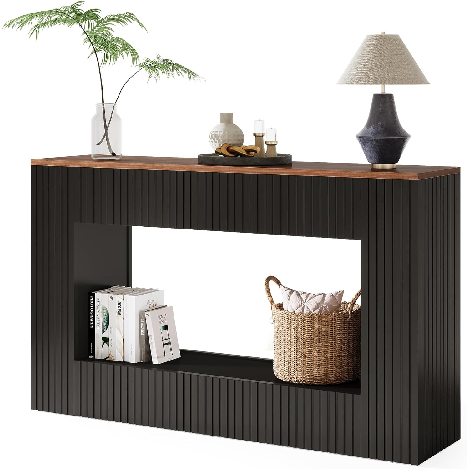 Tribesigns Modern Console Table, 55-Inch Wood Entryway Table with Storage, Narrow Long Sofa Table