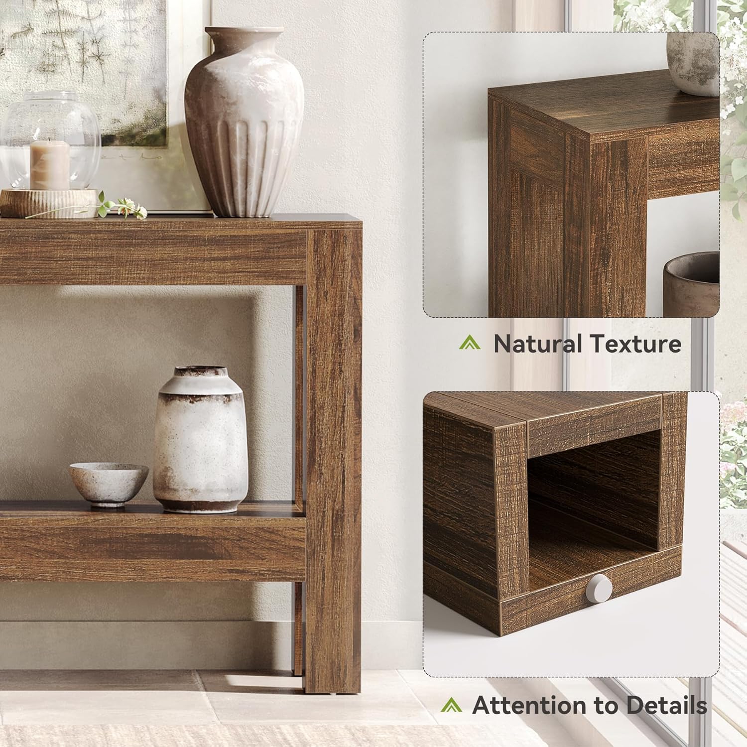 Table d'entrée étroite et longue de 63 po de Tribesigns pour le salon, console en bois Farmhouse