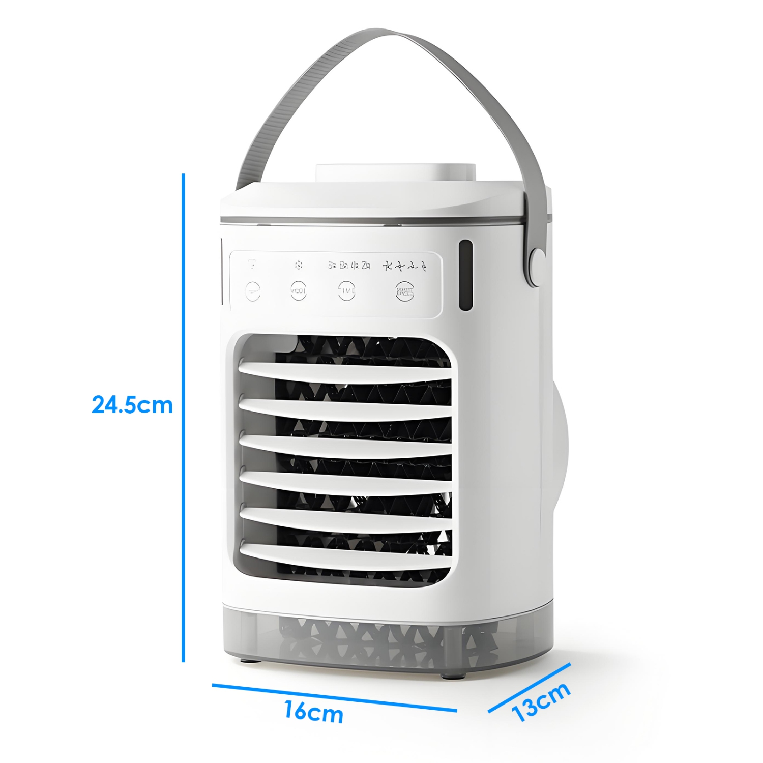 Ventilateur de bureau portatif, mini ventilateur de bureau rechargeable par USB avec 4 vitesses de vent, fonction de minuterie et 7 voyants de