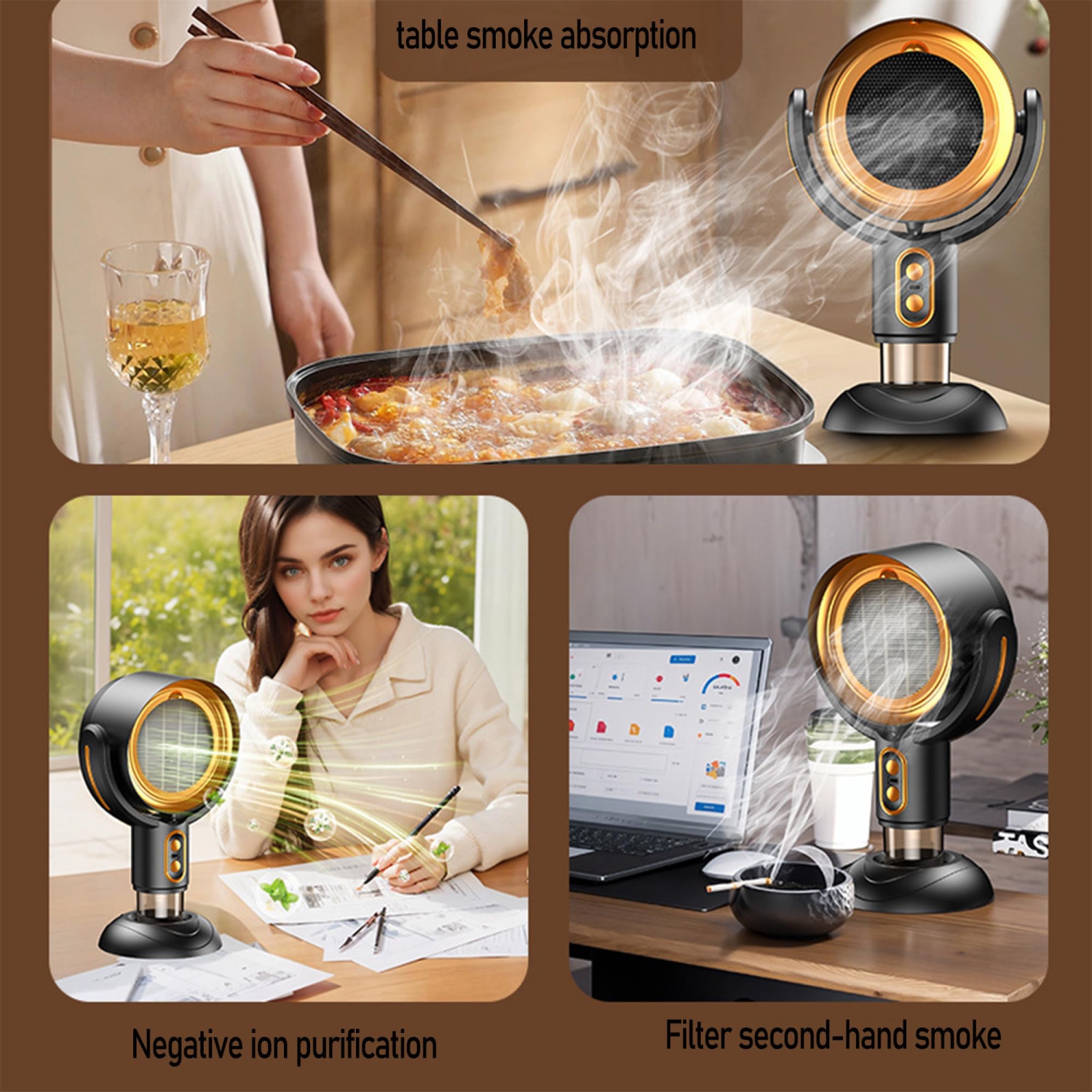 Smoke Fan for Smoking Indoors, Portable Detachable Range Hood, Smoke Purifier for Indoor Barbecue