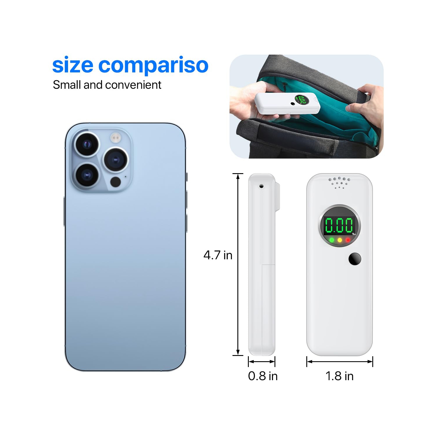Testeur d'alcool, éthylomètre d'alcool portatif avec écran numérique LCD pour la maison et les fêtes